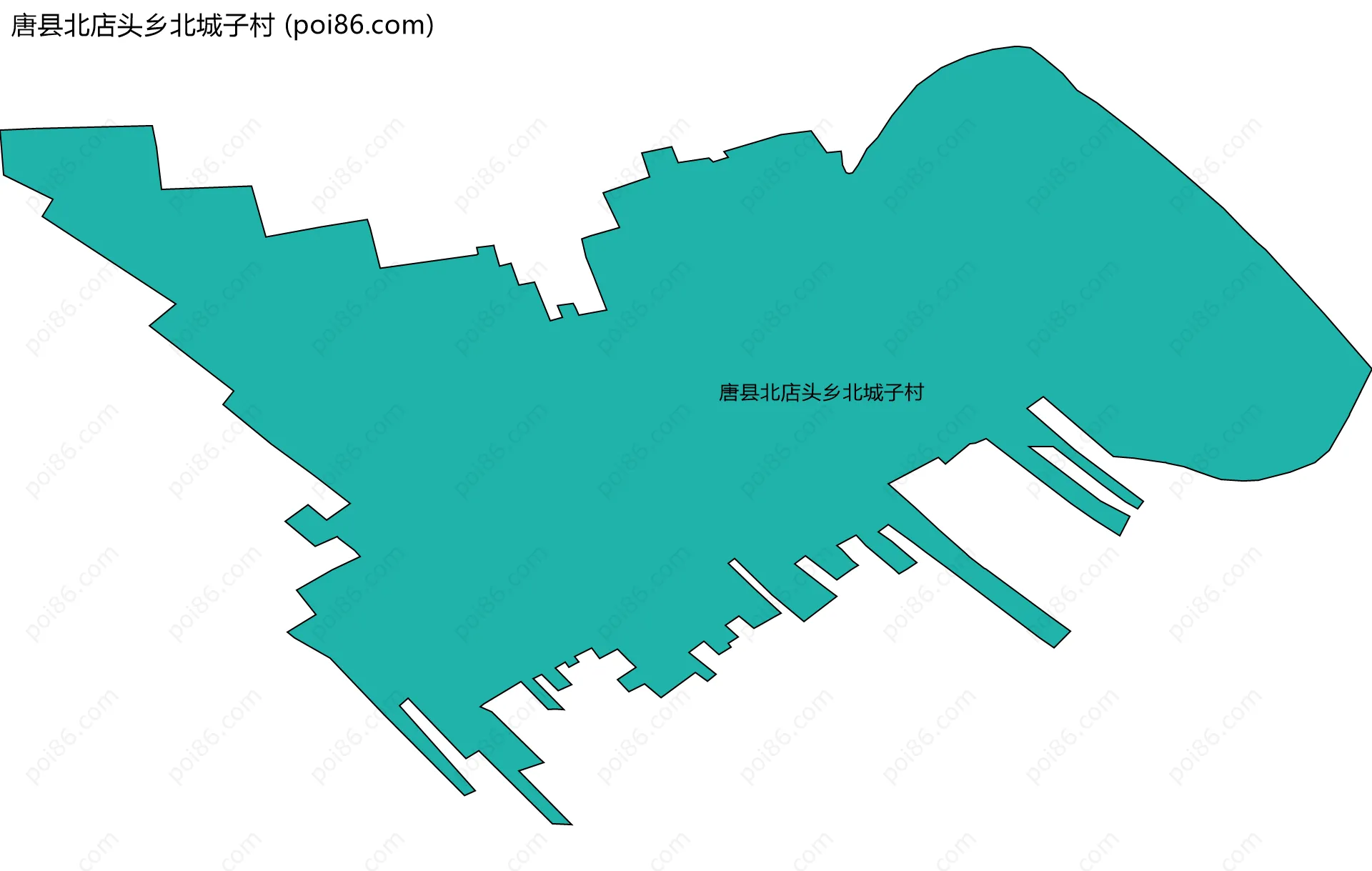 唐县北店头乡北城子村边界地图