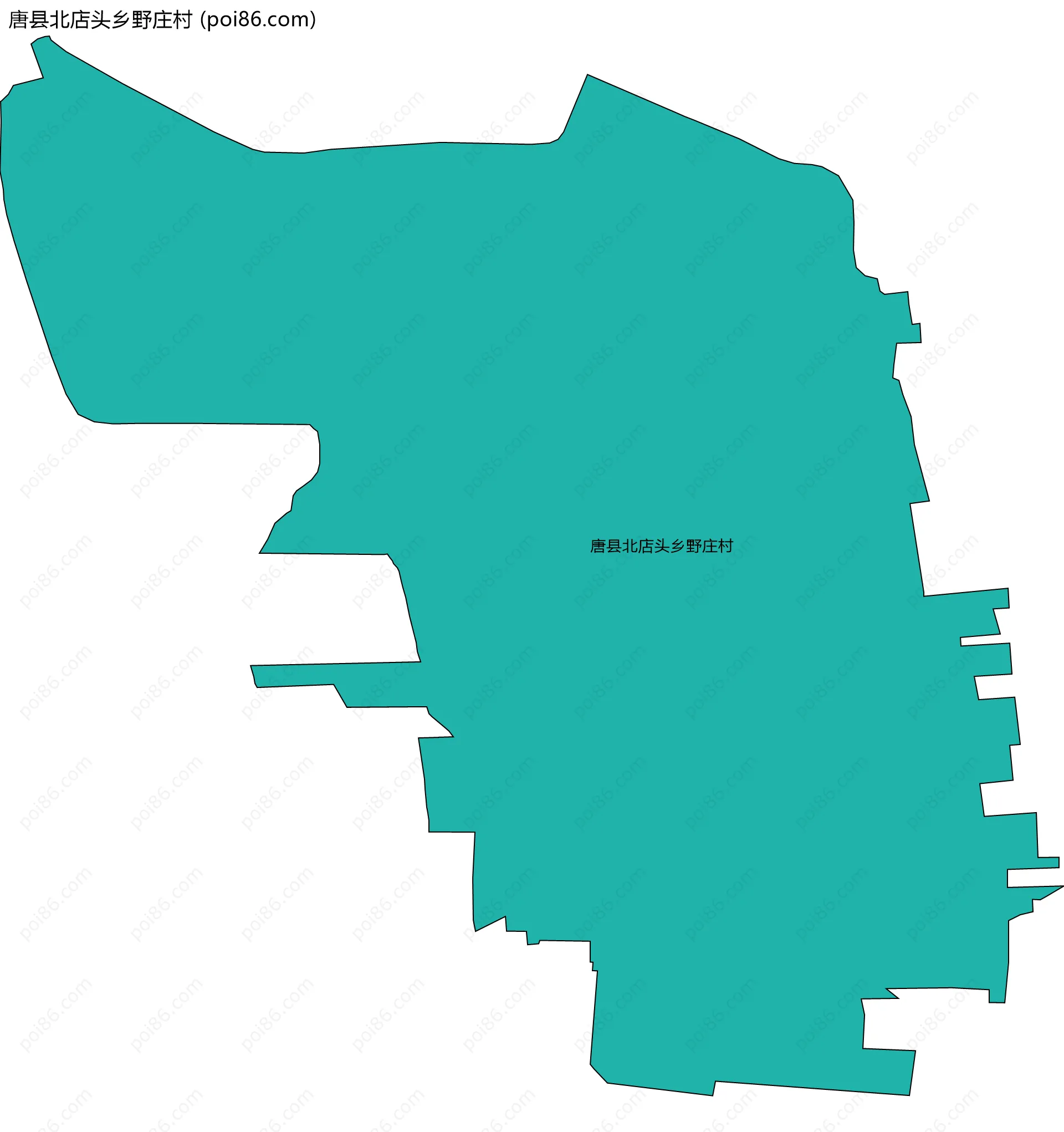 唐县北店头乡野庄村边界地图