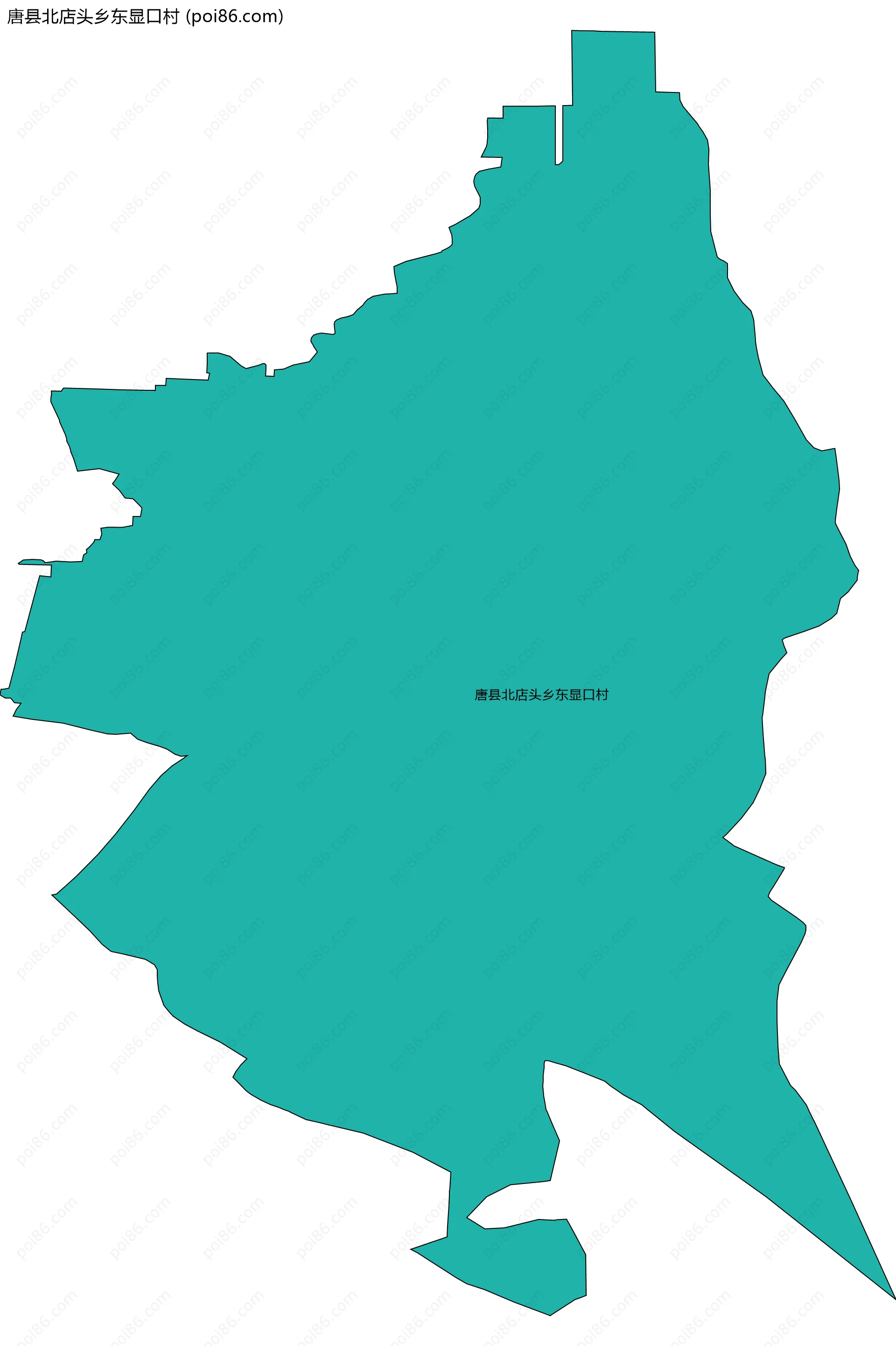 唐县北店头乡东显口村边界地图