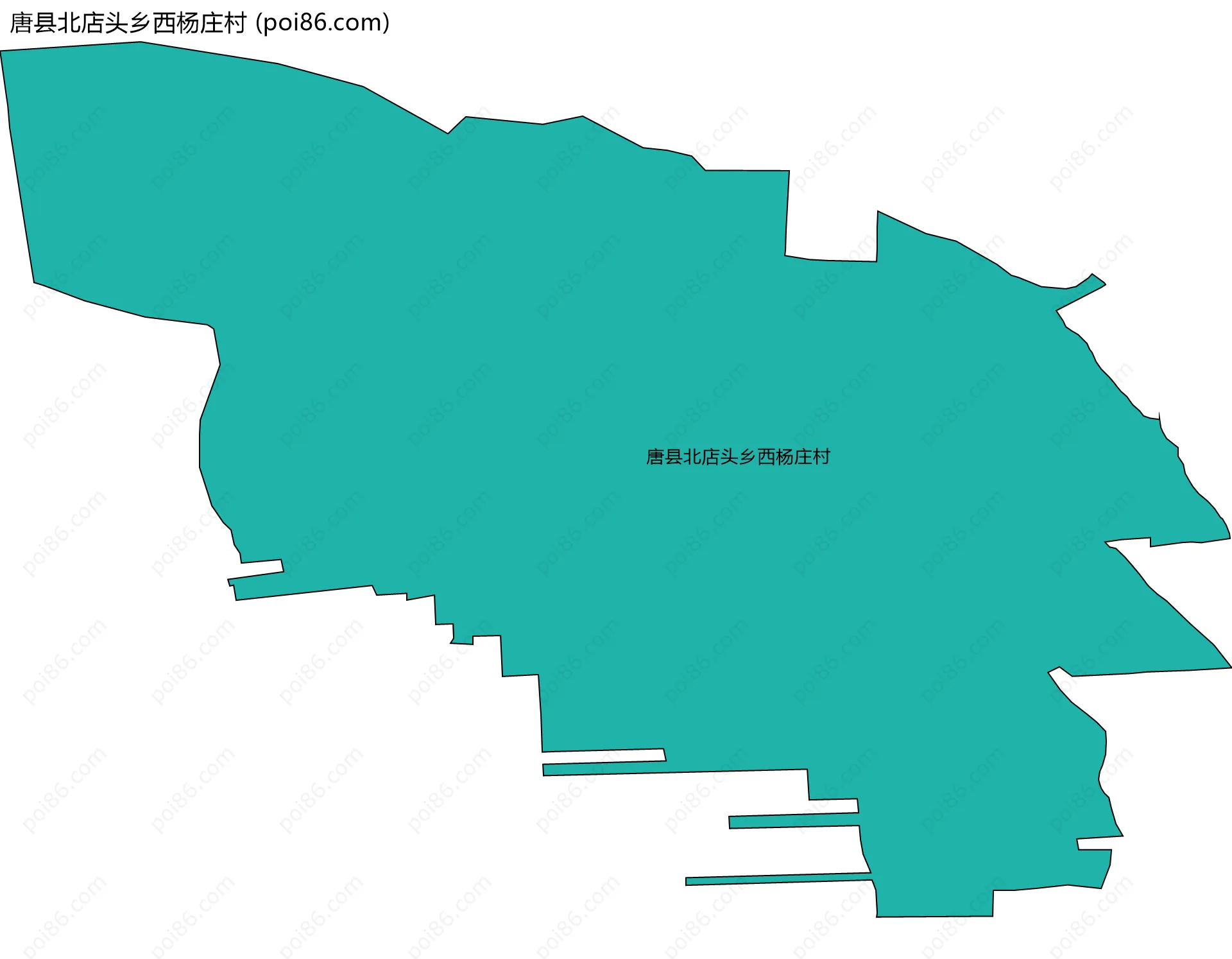 唐县北店头乡西杨庄村边界地图