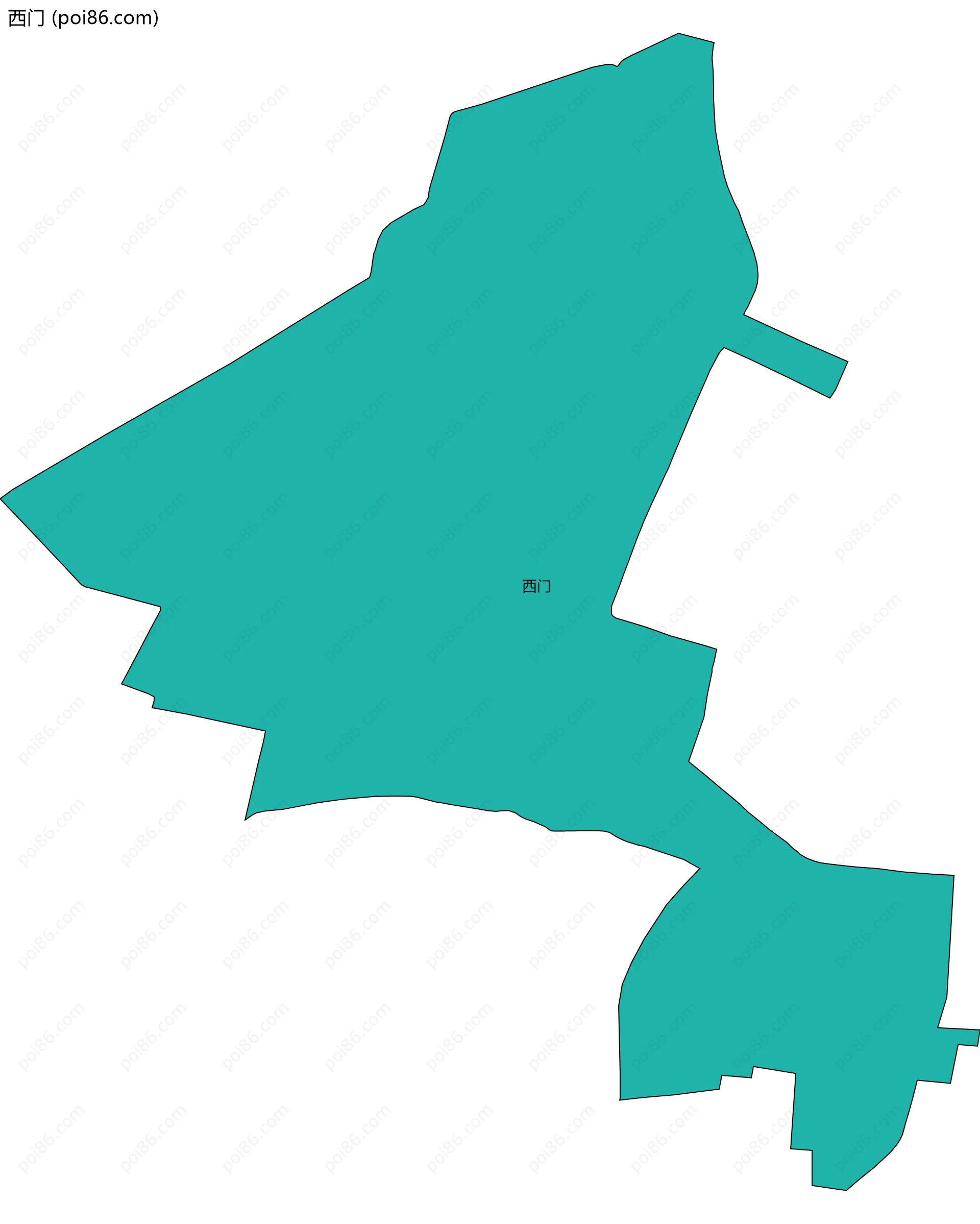 西门边界地图