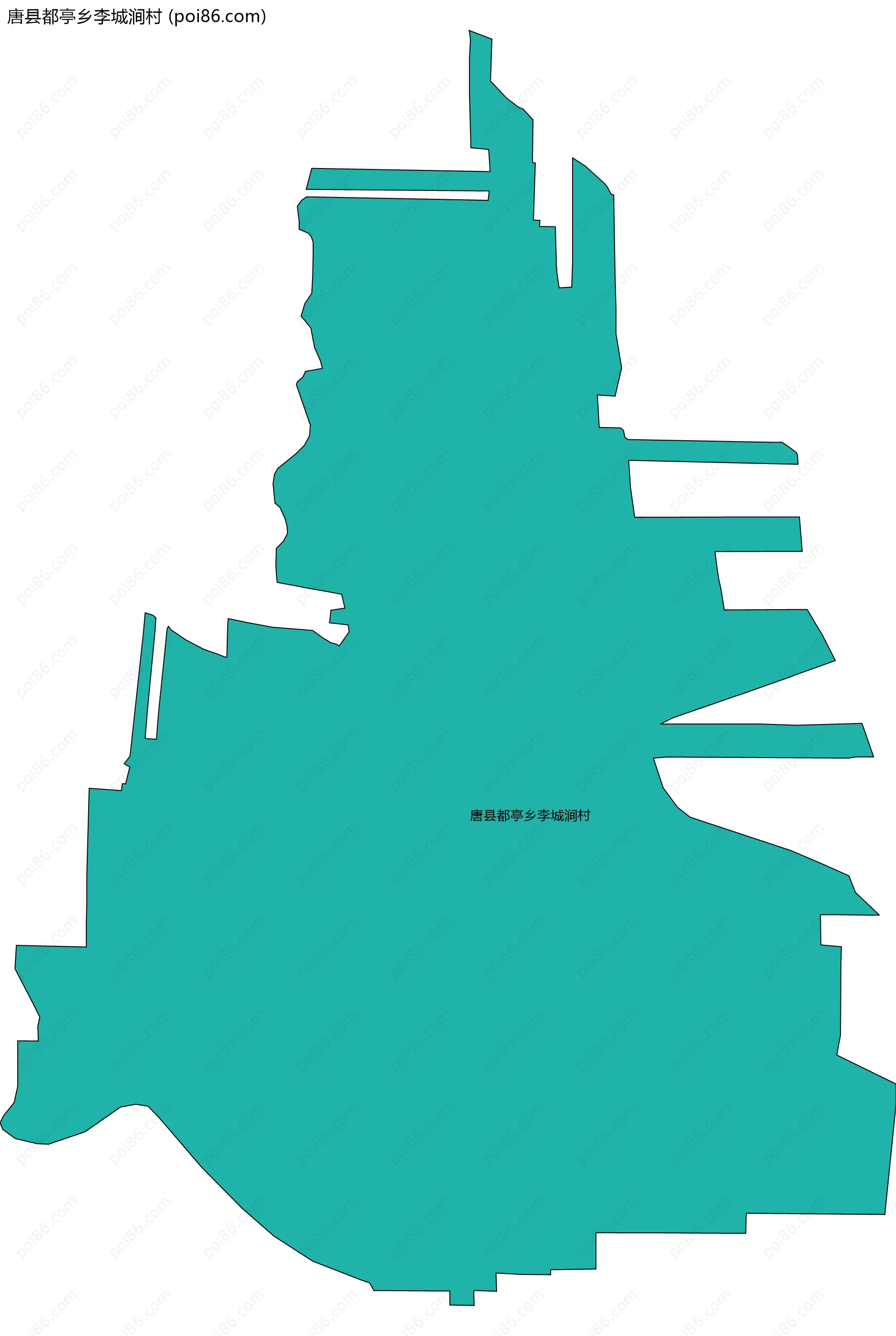 唐县都亭乡李城涧村边界地图