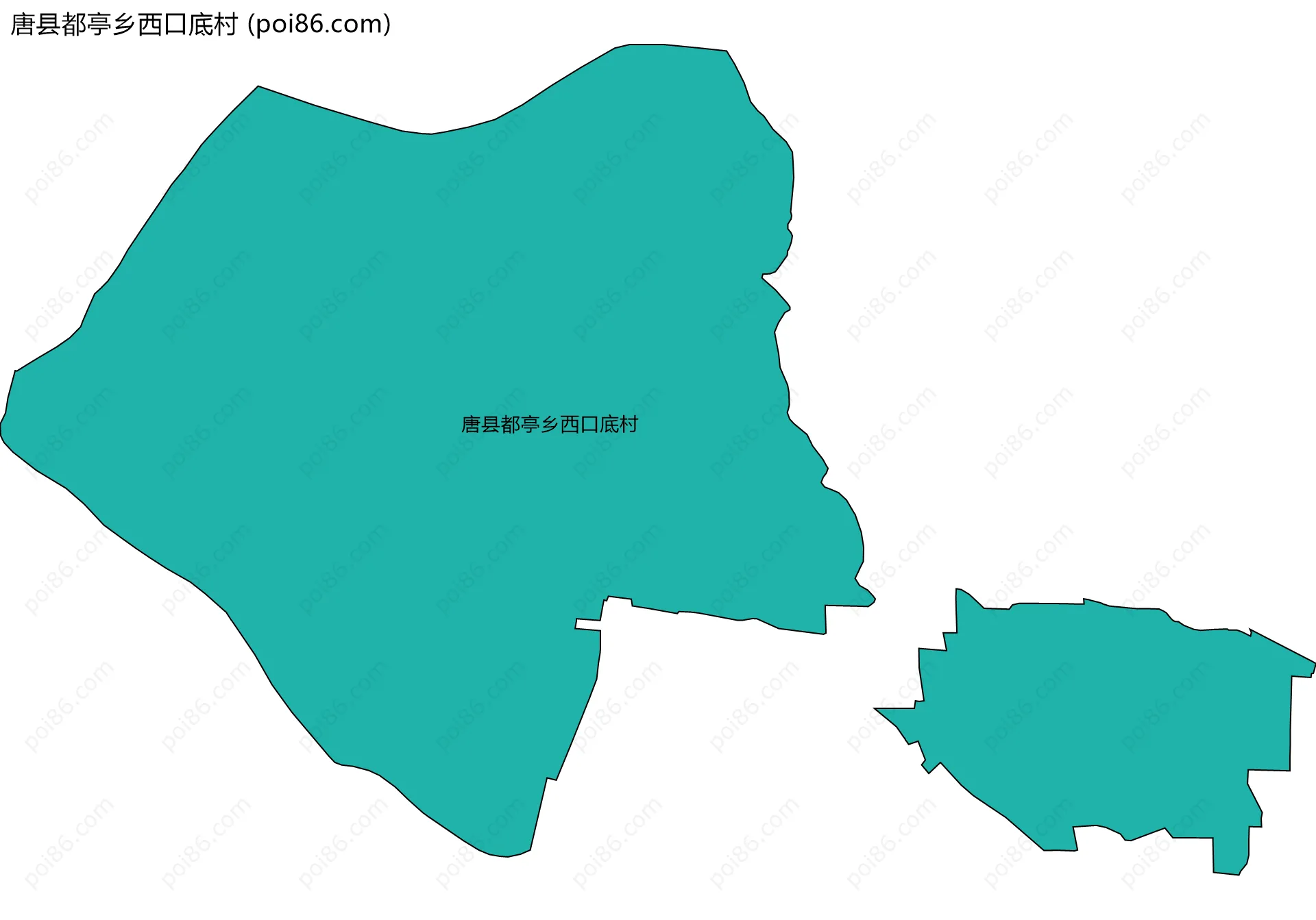 唐县都亭乡西口底村边界地图