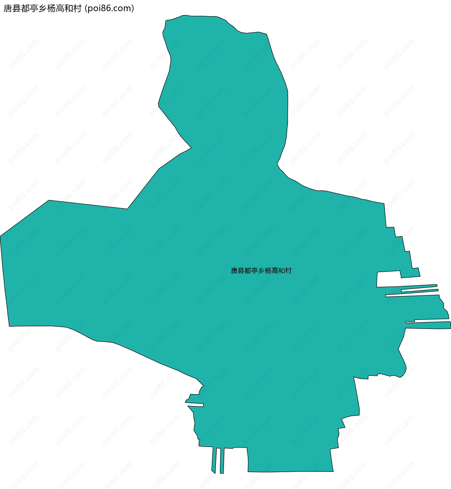 唐县都亭乡杨高和村边界地图