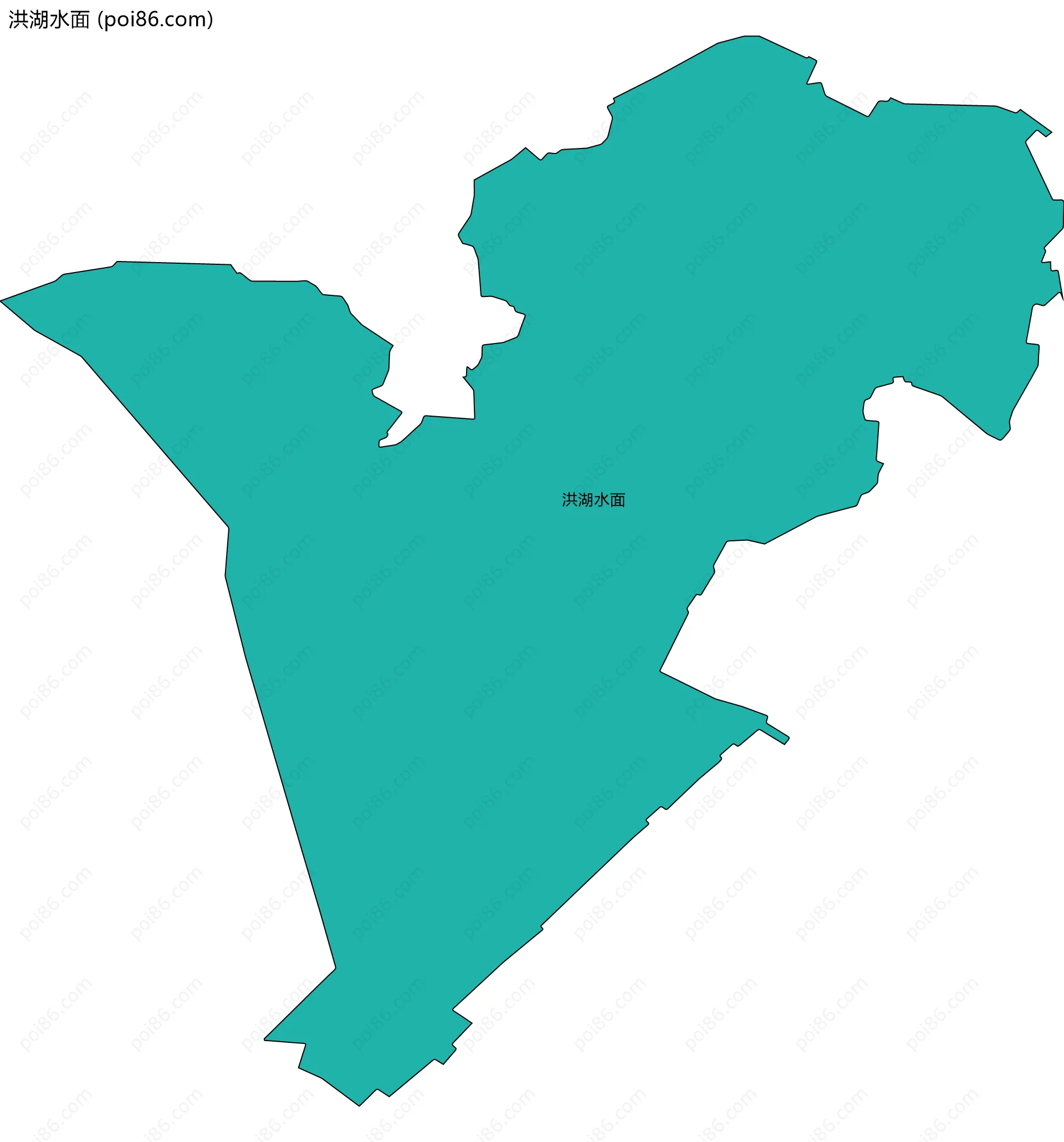 洪湖水面边界地图