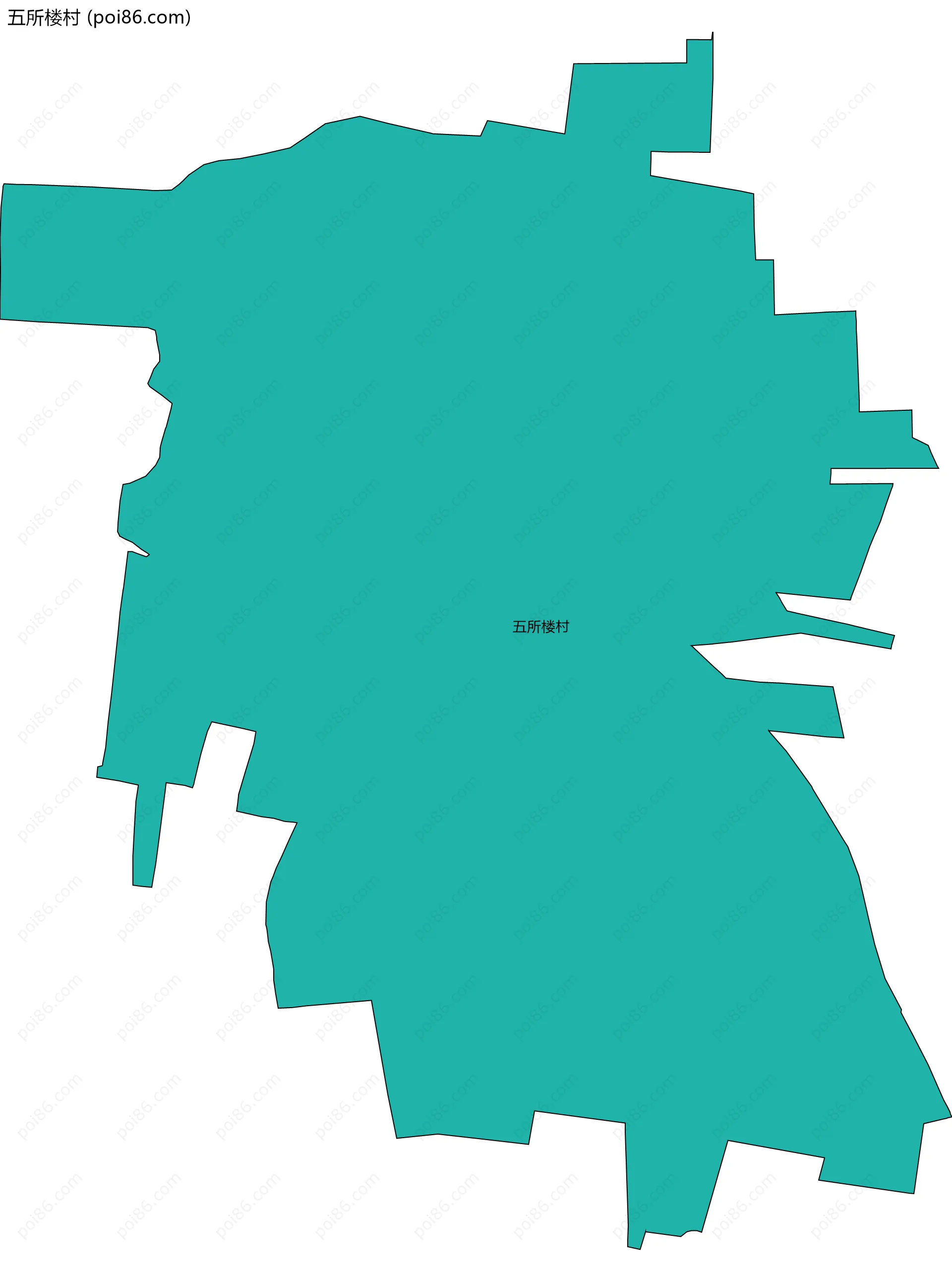 五所楼村边界地图