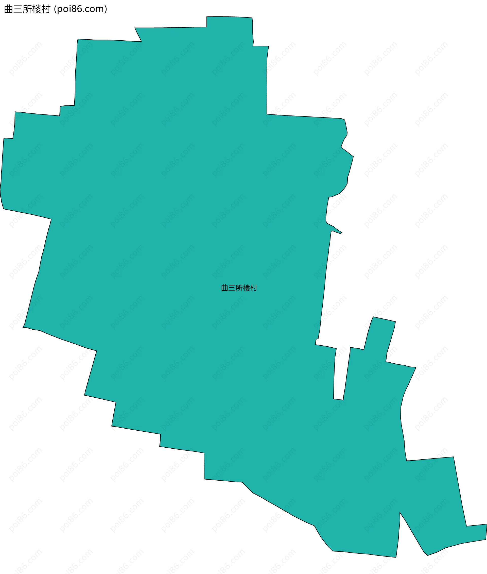 曲三所楼村边界地图