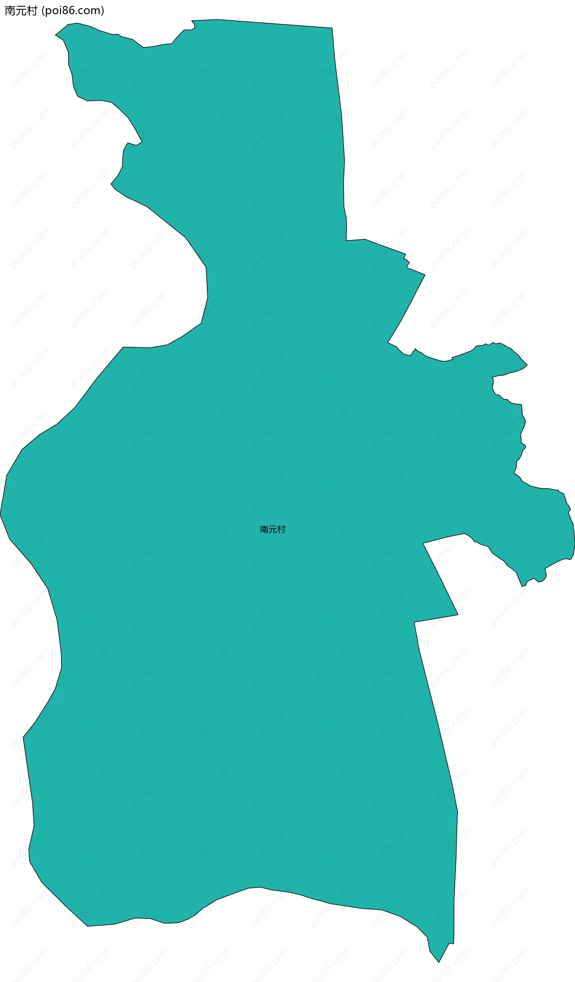 南元村边界地图