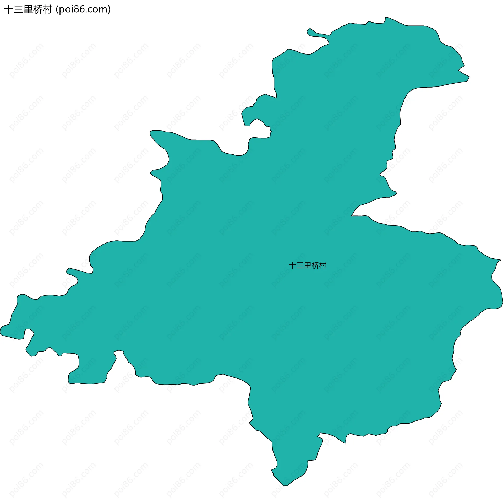 十三里桥村边界地图