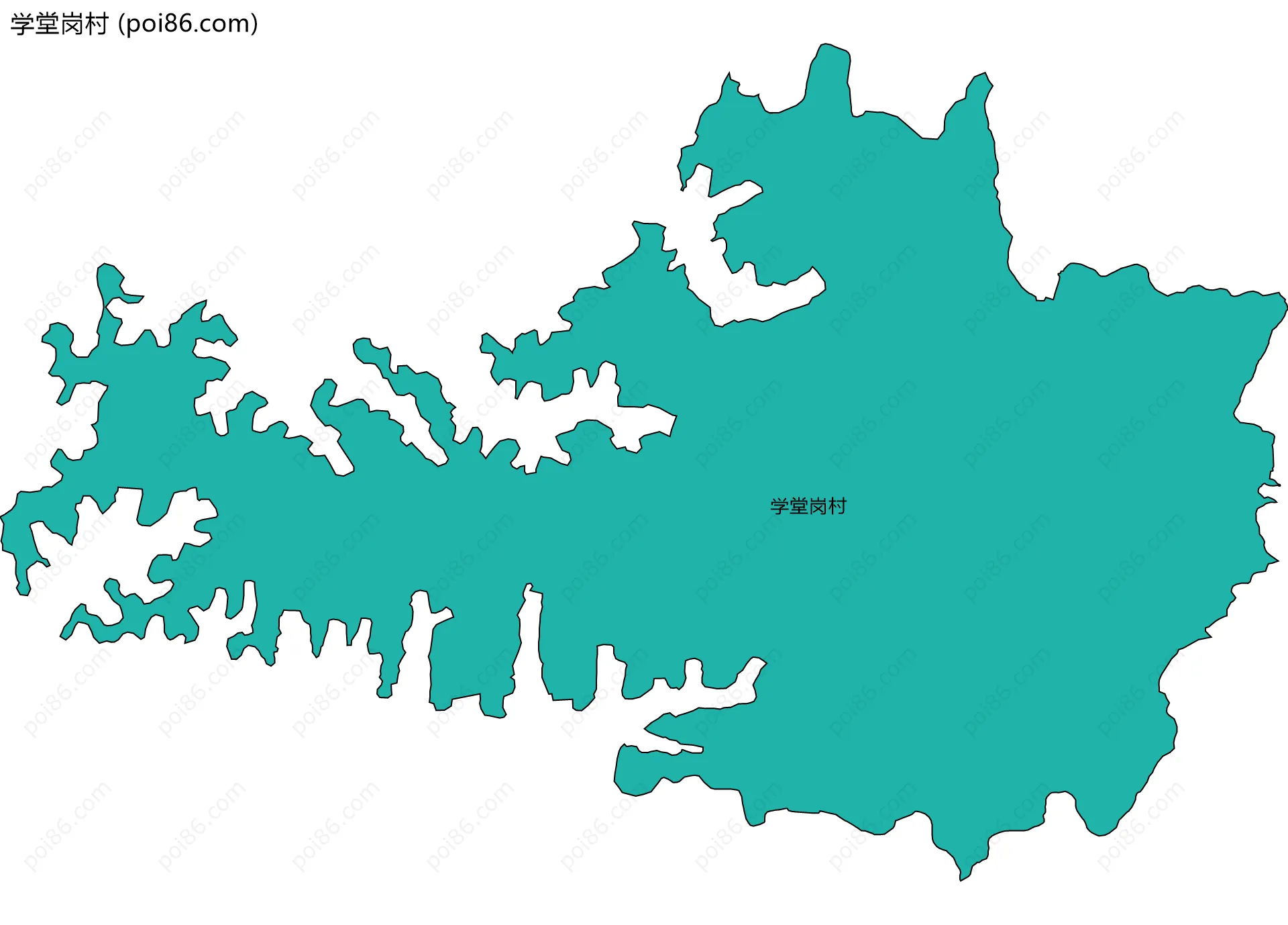 学堂岗村边界地图