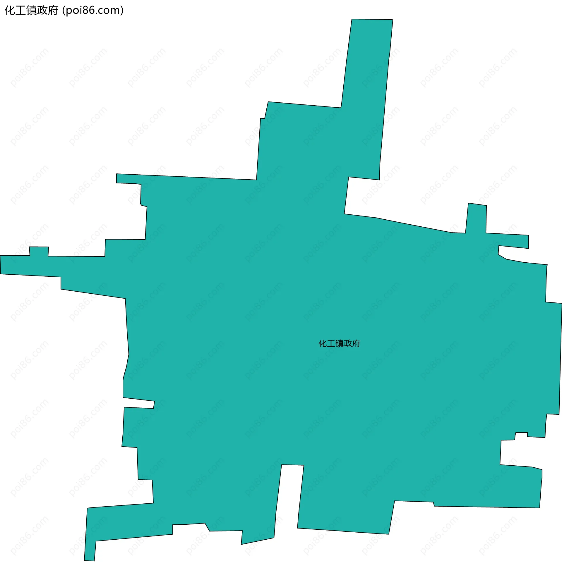 化工镇政府边界地图