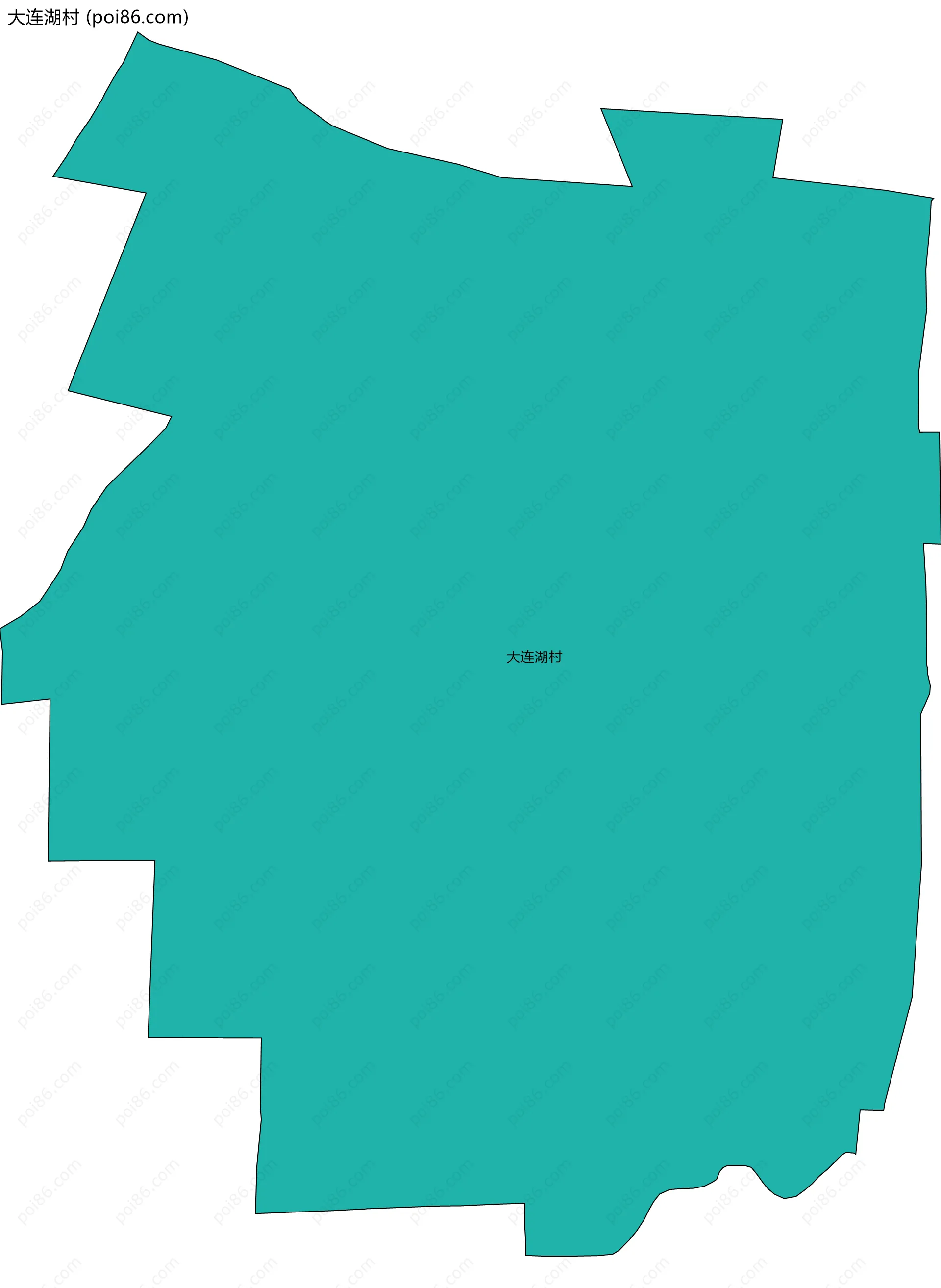 大连湖村边界地图