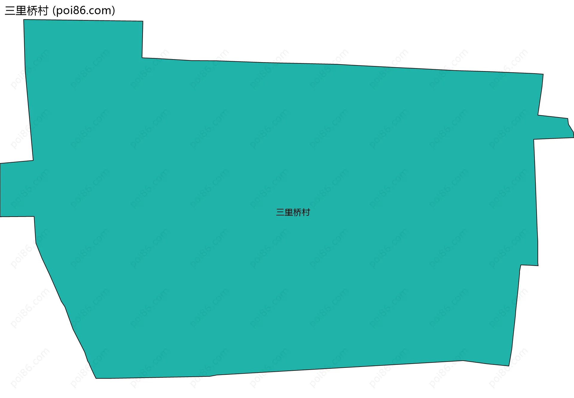 三里桥村边界地图
