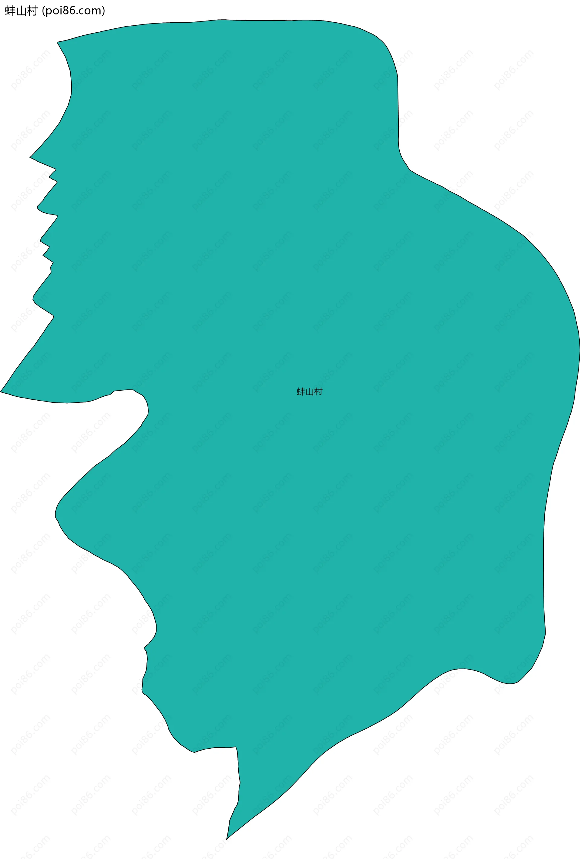 蚌山村边界地图