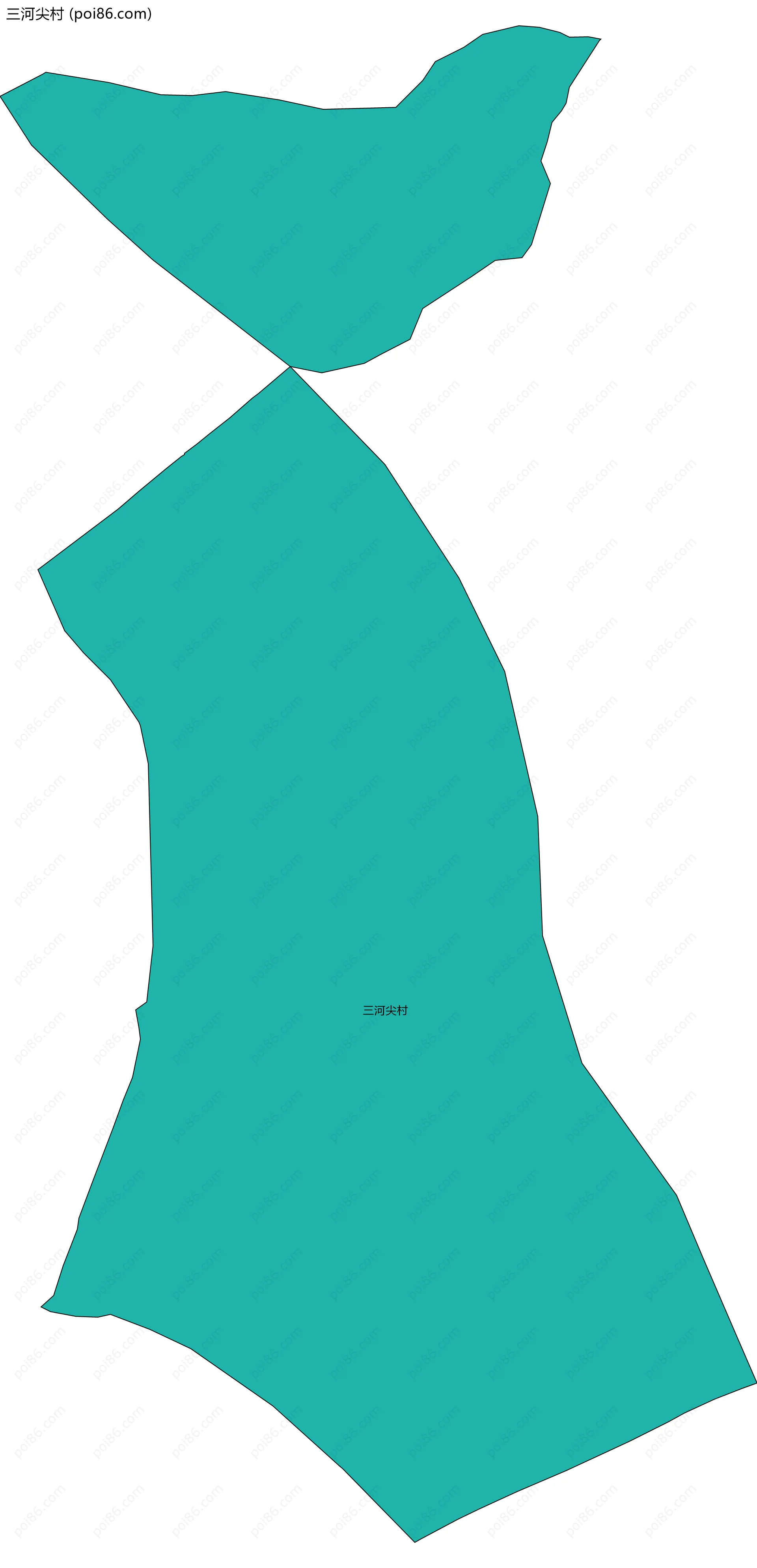 三河尖村边界地图