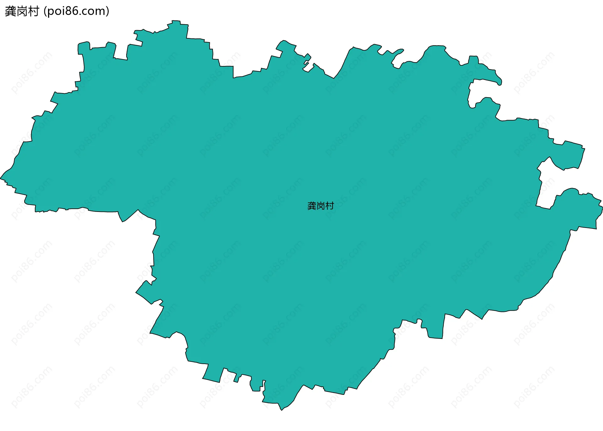 龚岗村边界地图