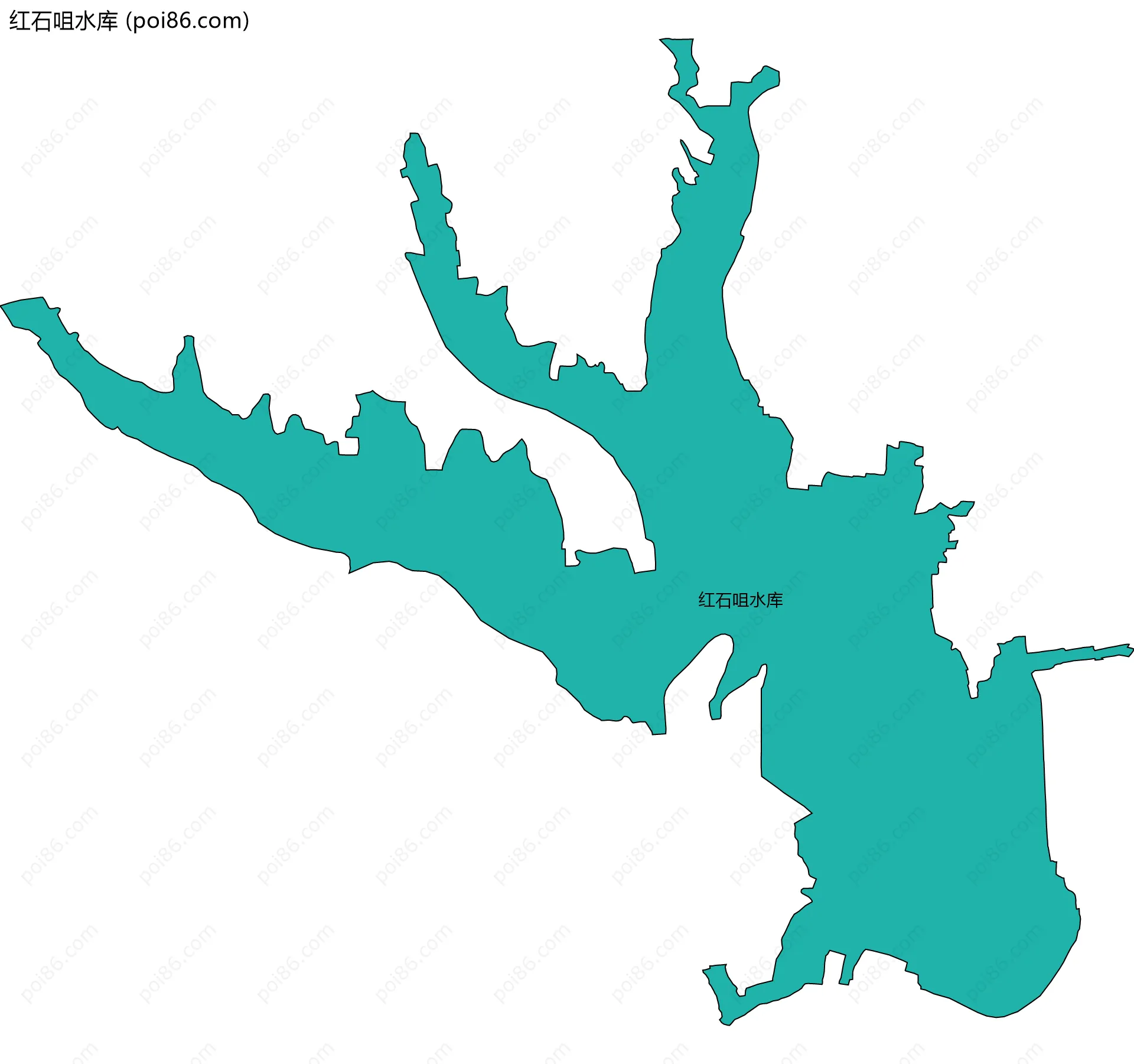 红石咀水库边界地图
