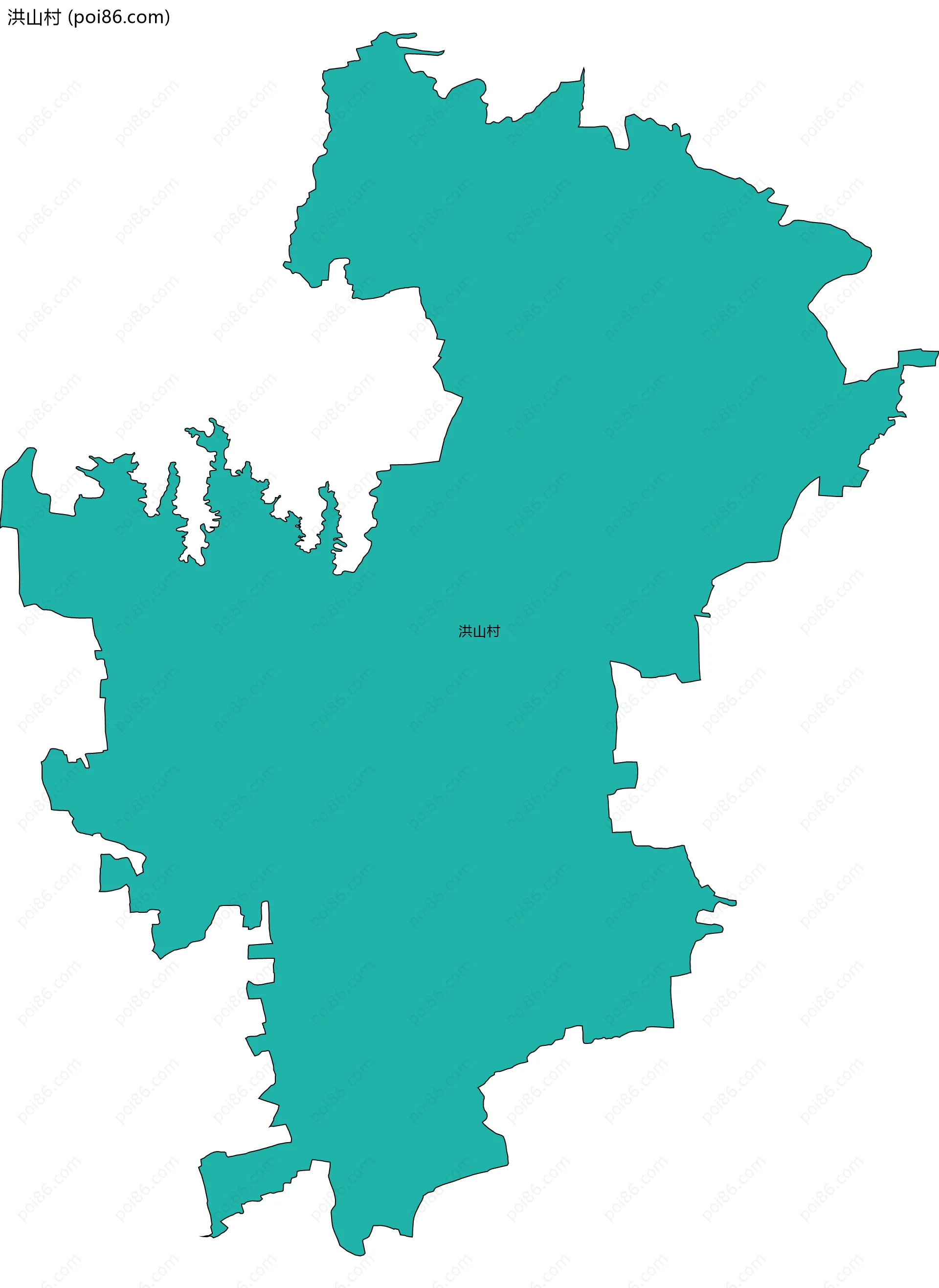 洪山村边界地图