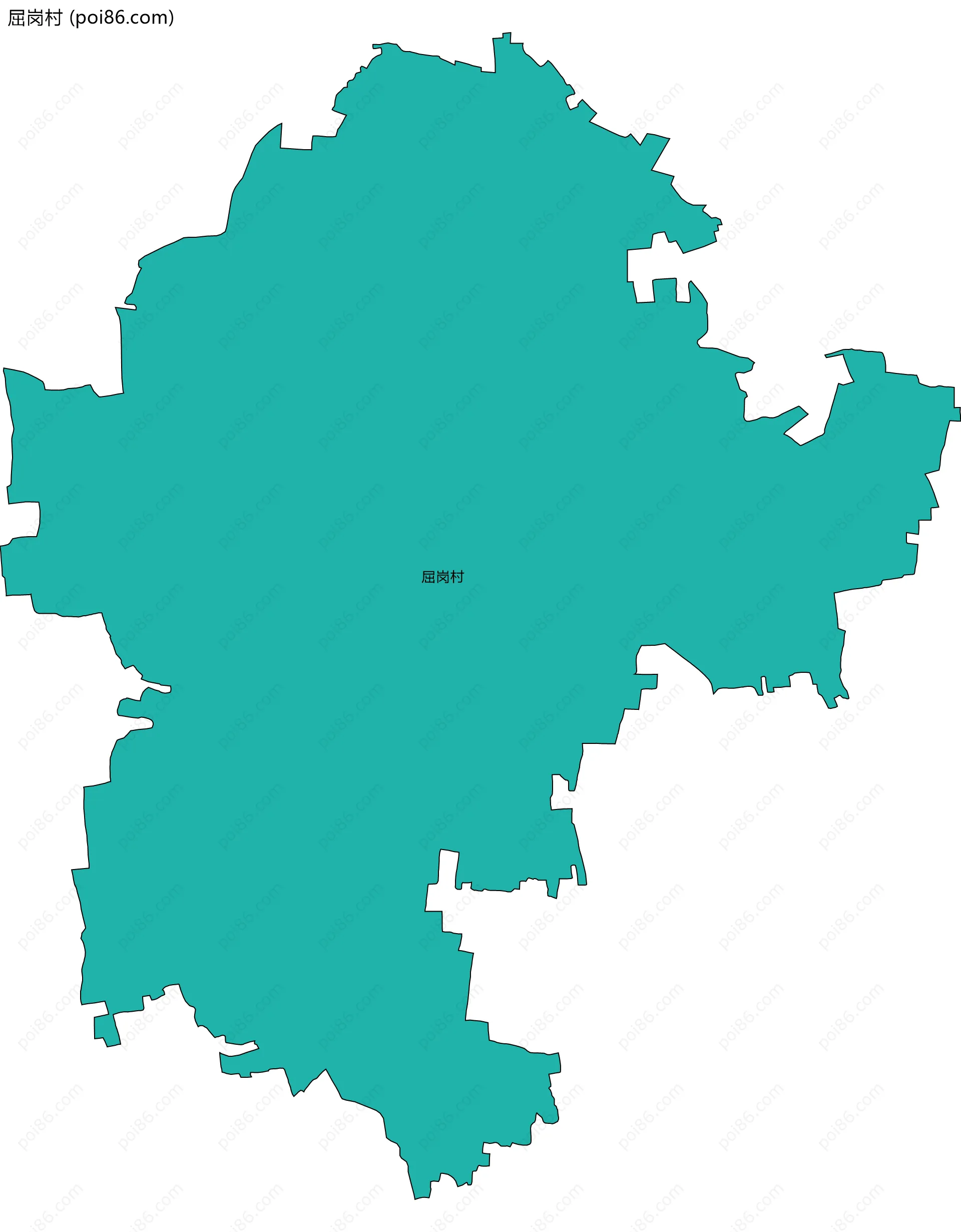 屈岗村边界地图