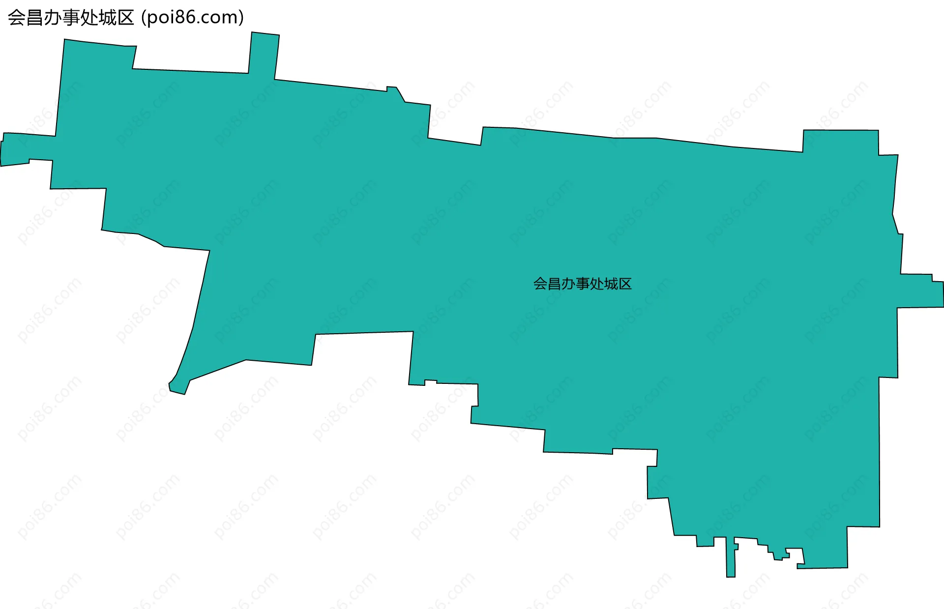 会昌办事处城区边界地图