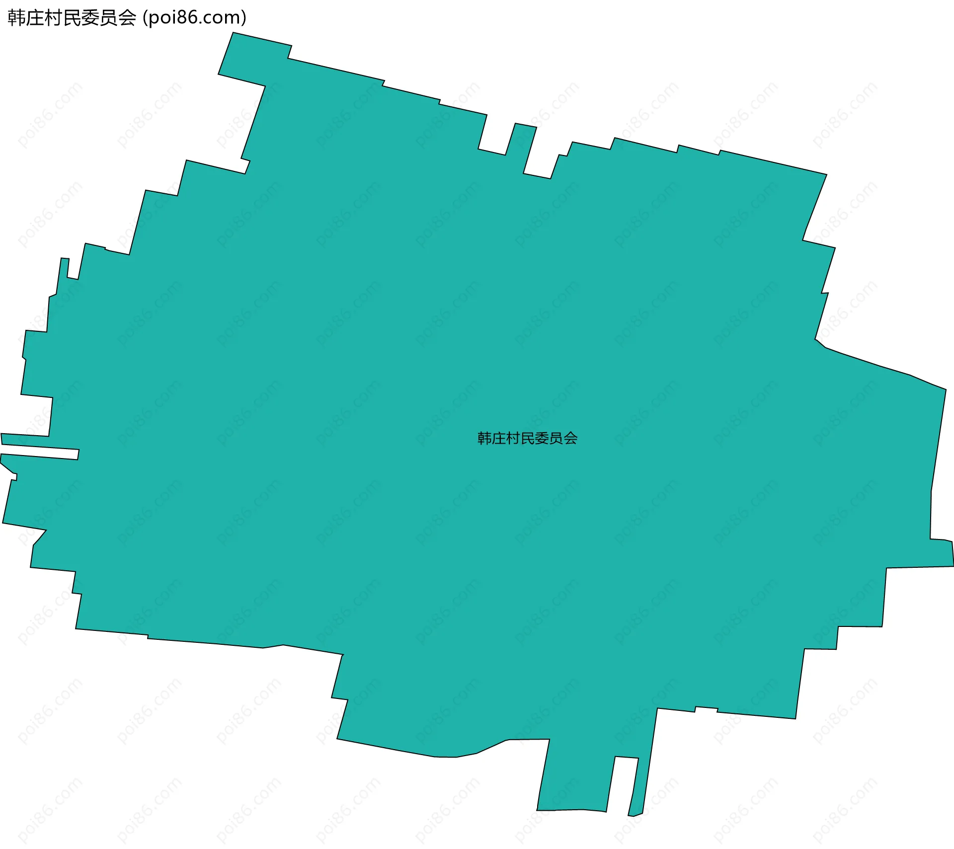 韩庄村民委员会边界地图