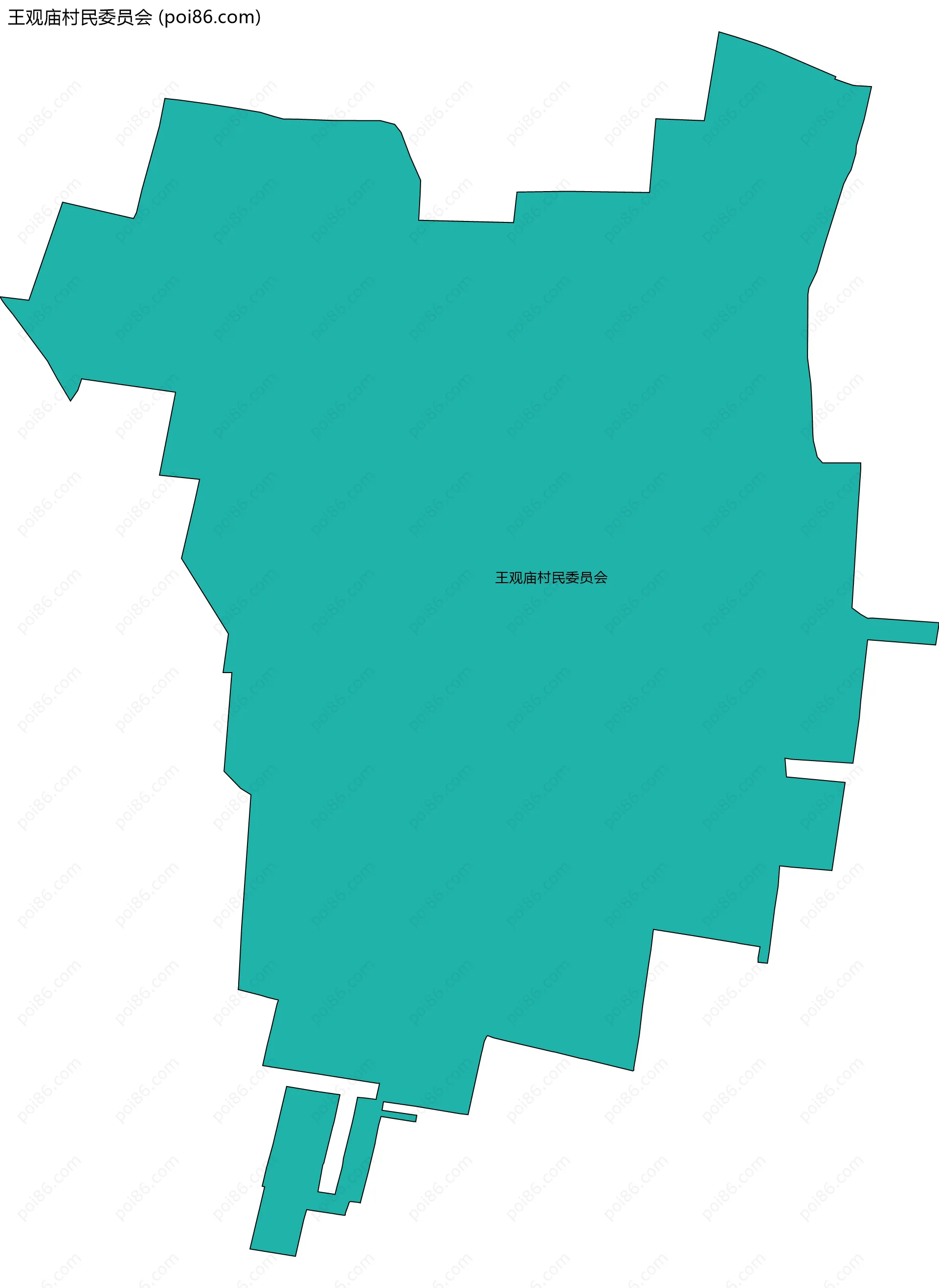 王观庙村民委员会边界地图