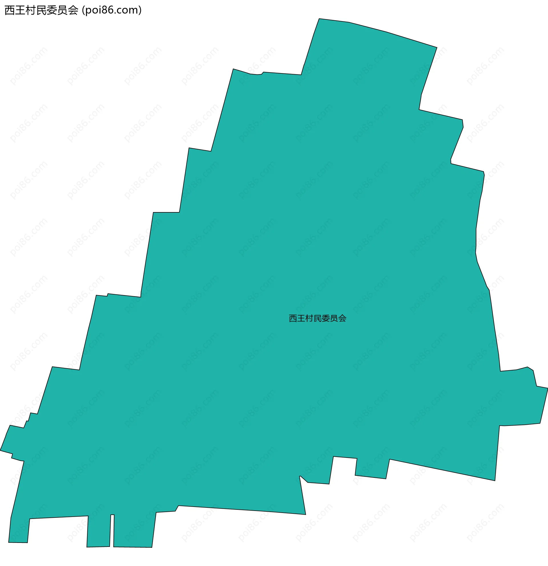 西王村民委员会边界地图