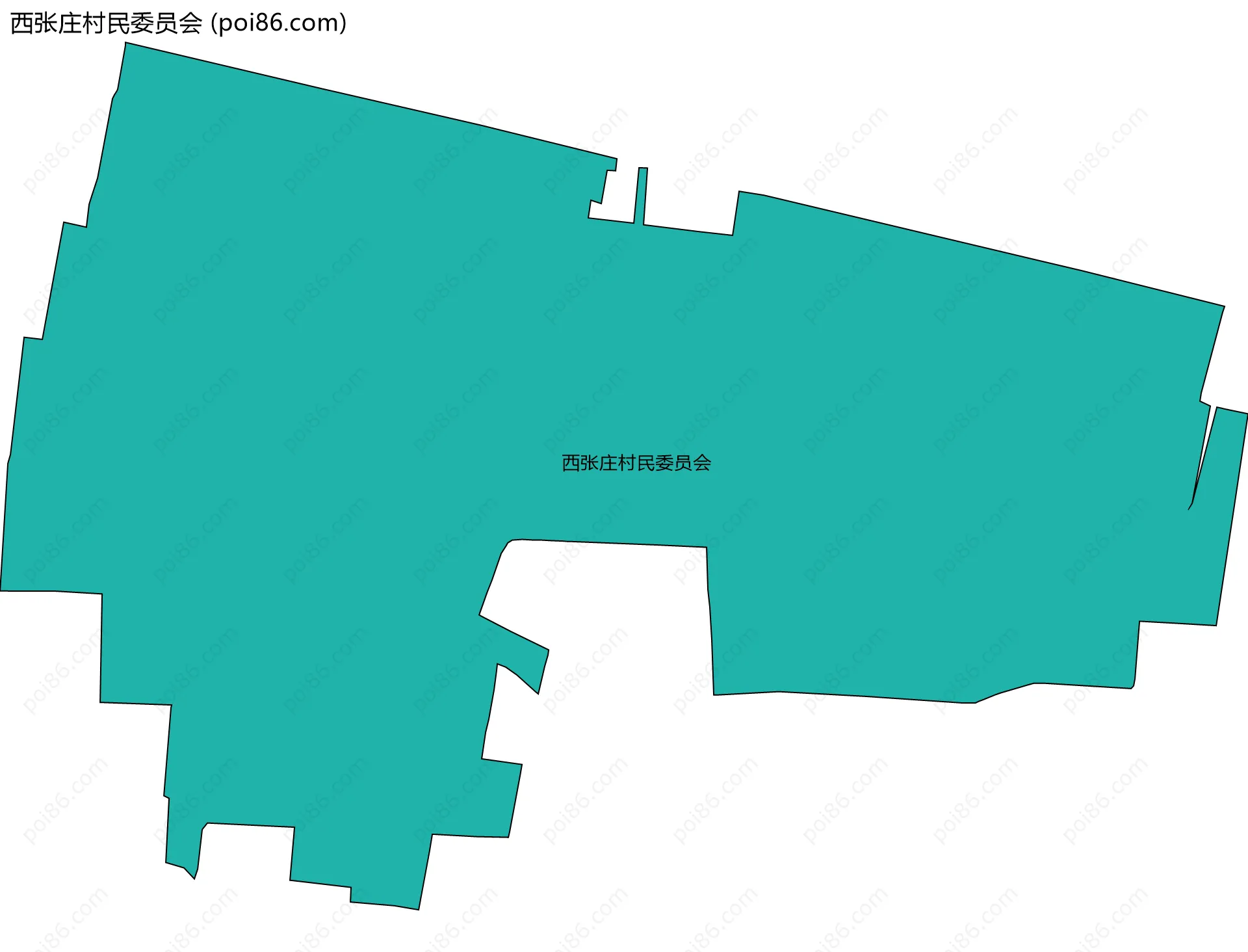 西张庄村民委员会边界地图