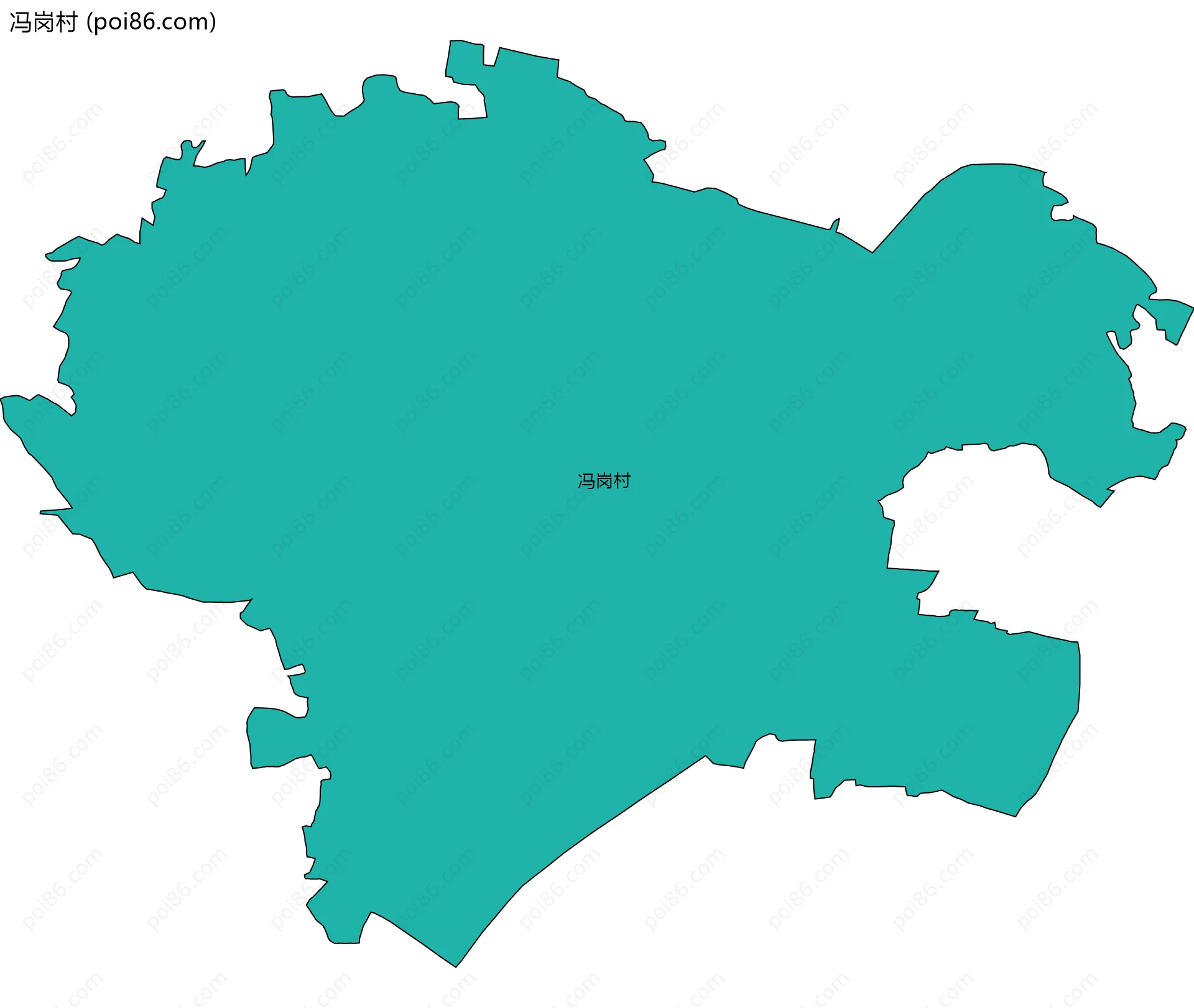 冯岗村边界地图