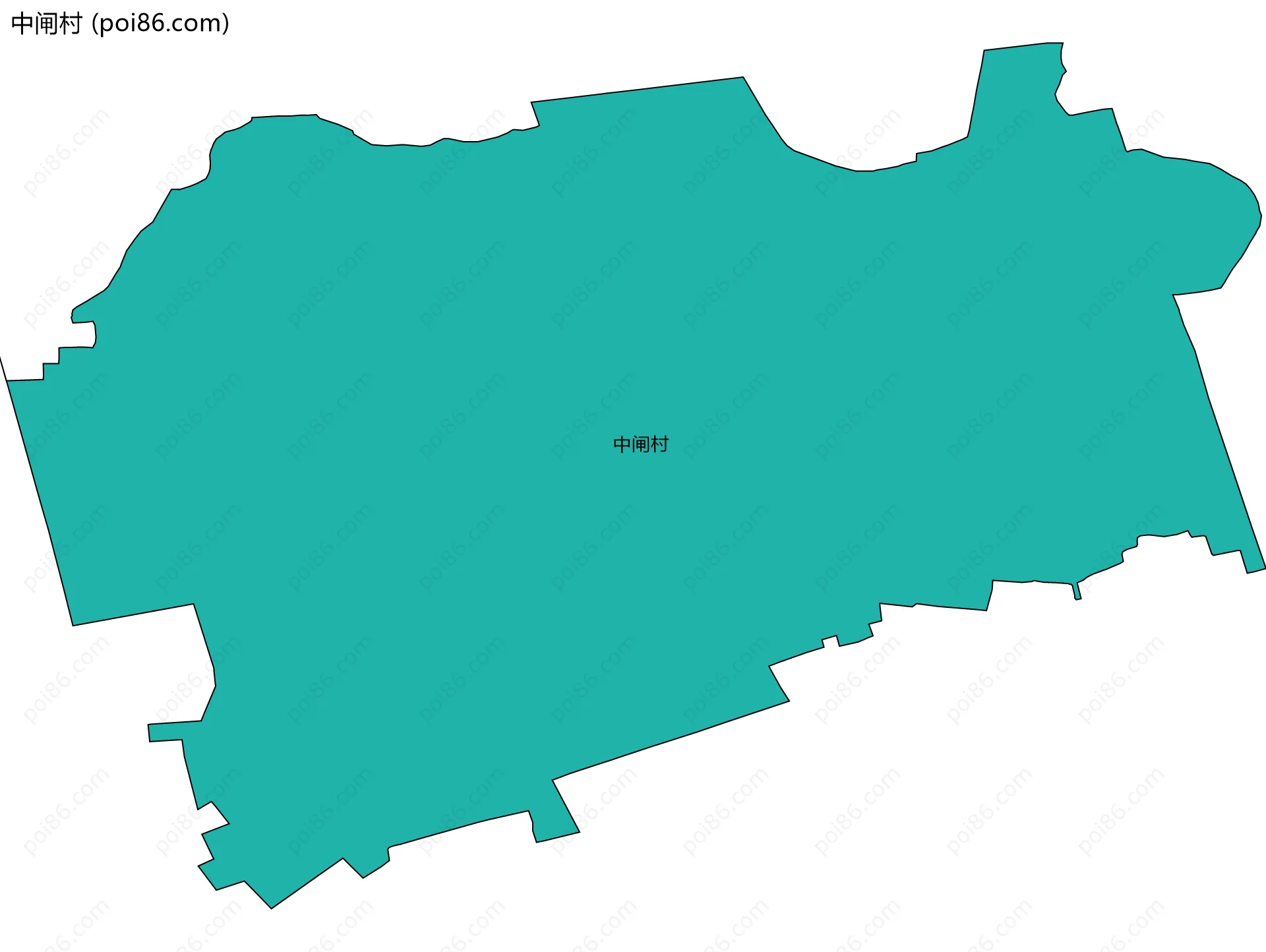 中闸村边界地图
