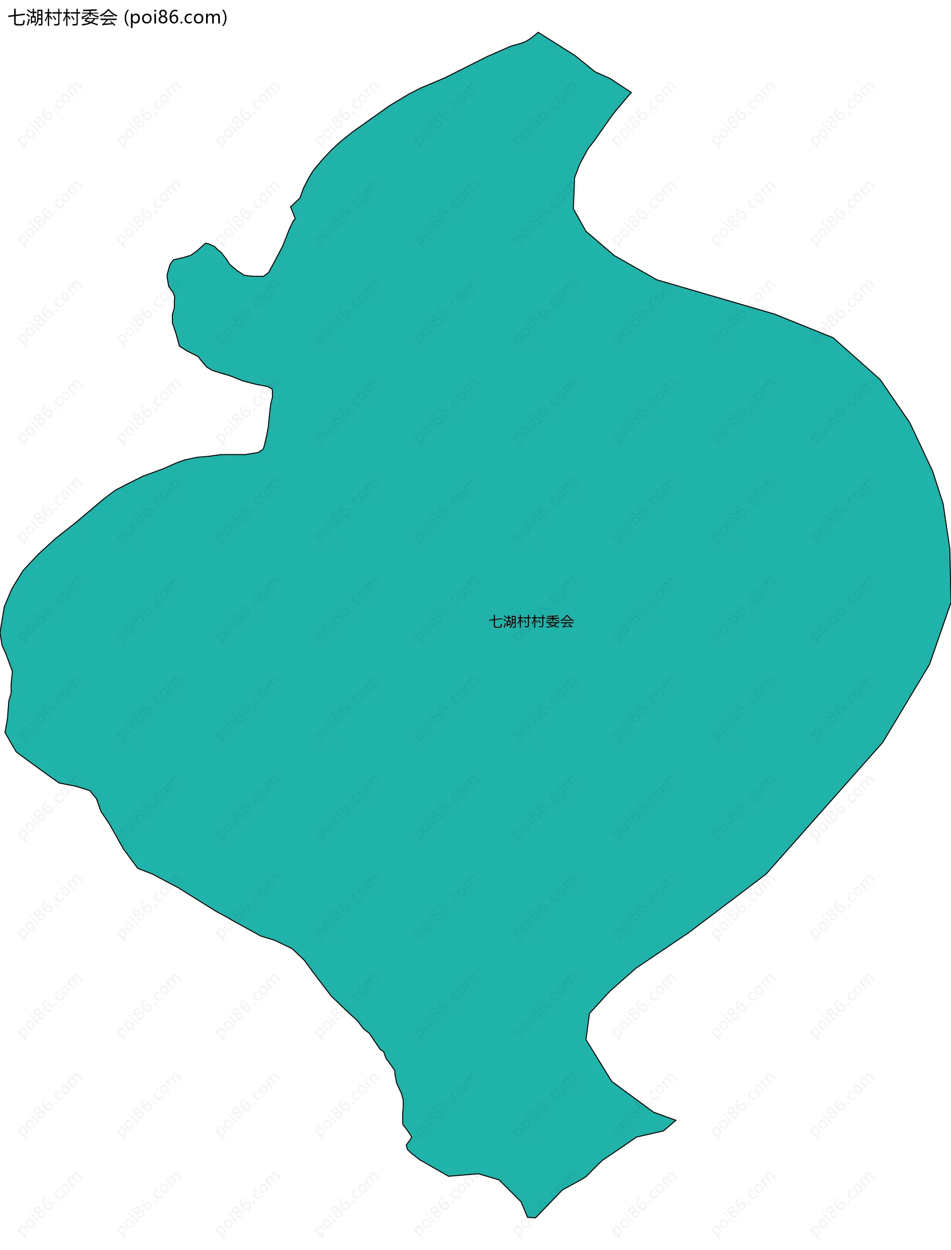 七湖村村委会边界地图