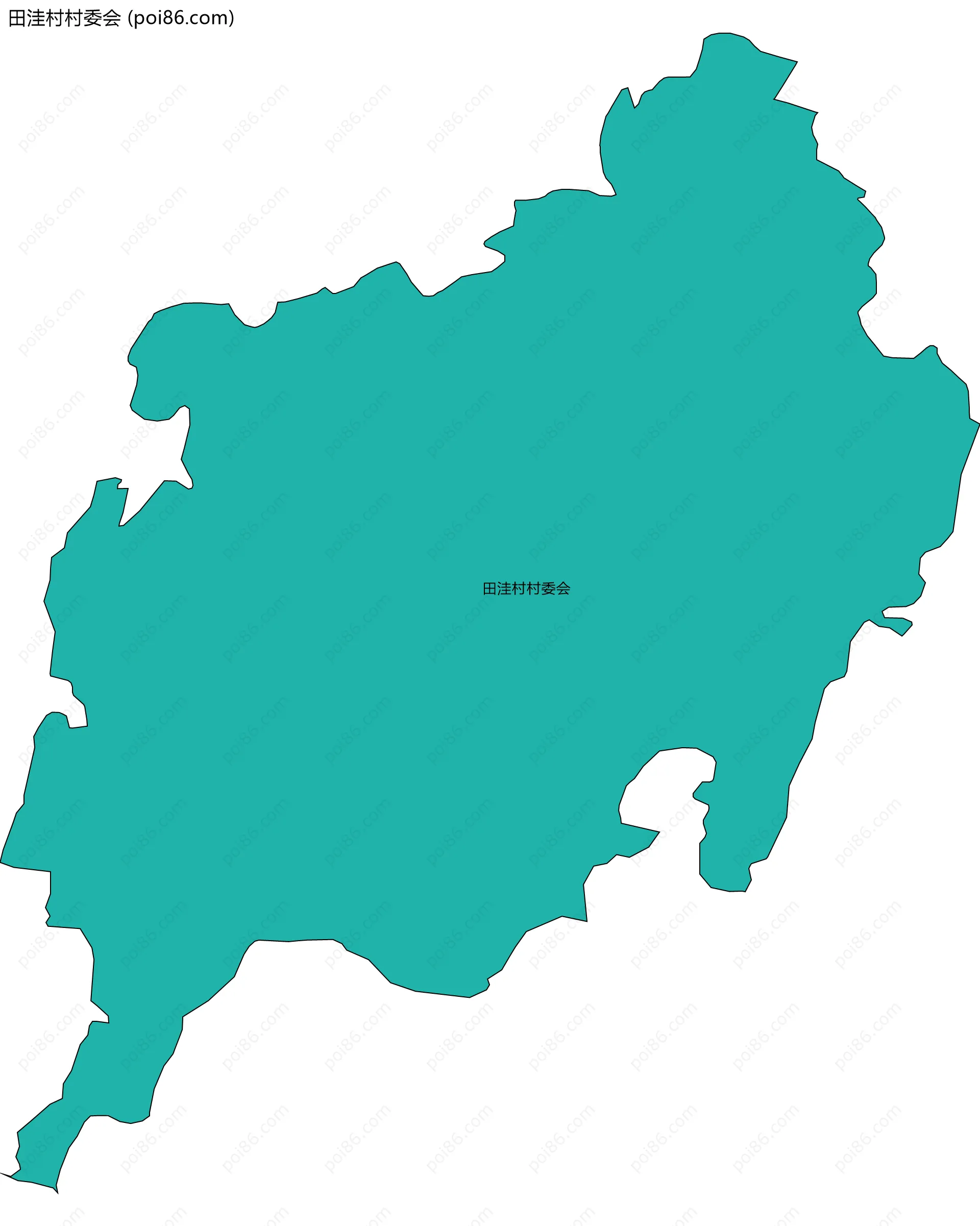 田洼村村委会边界地图