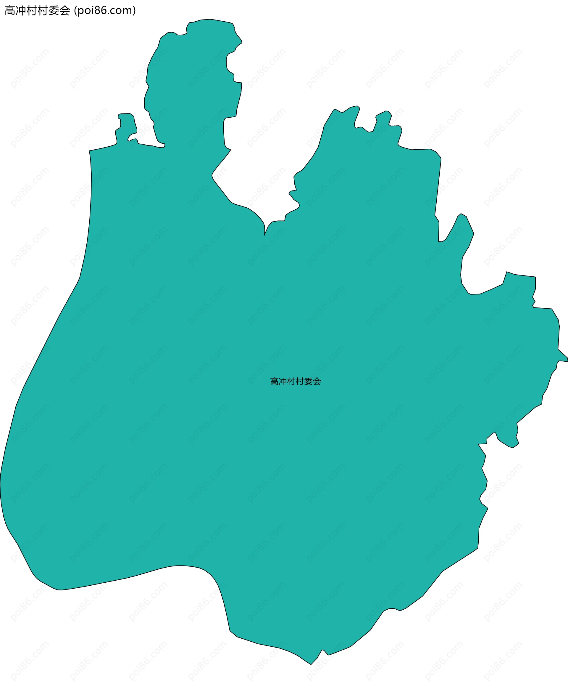 高冲村村委会边界地图