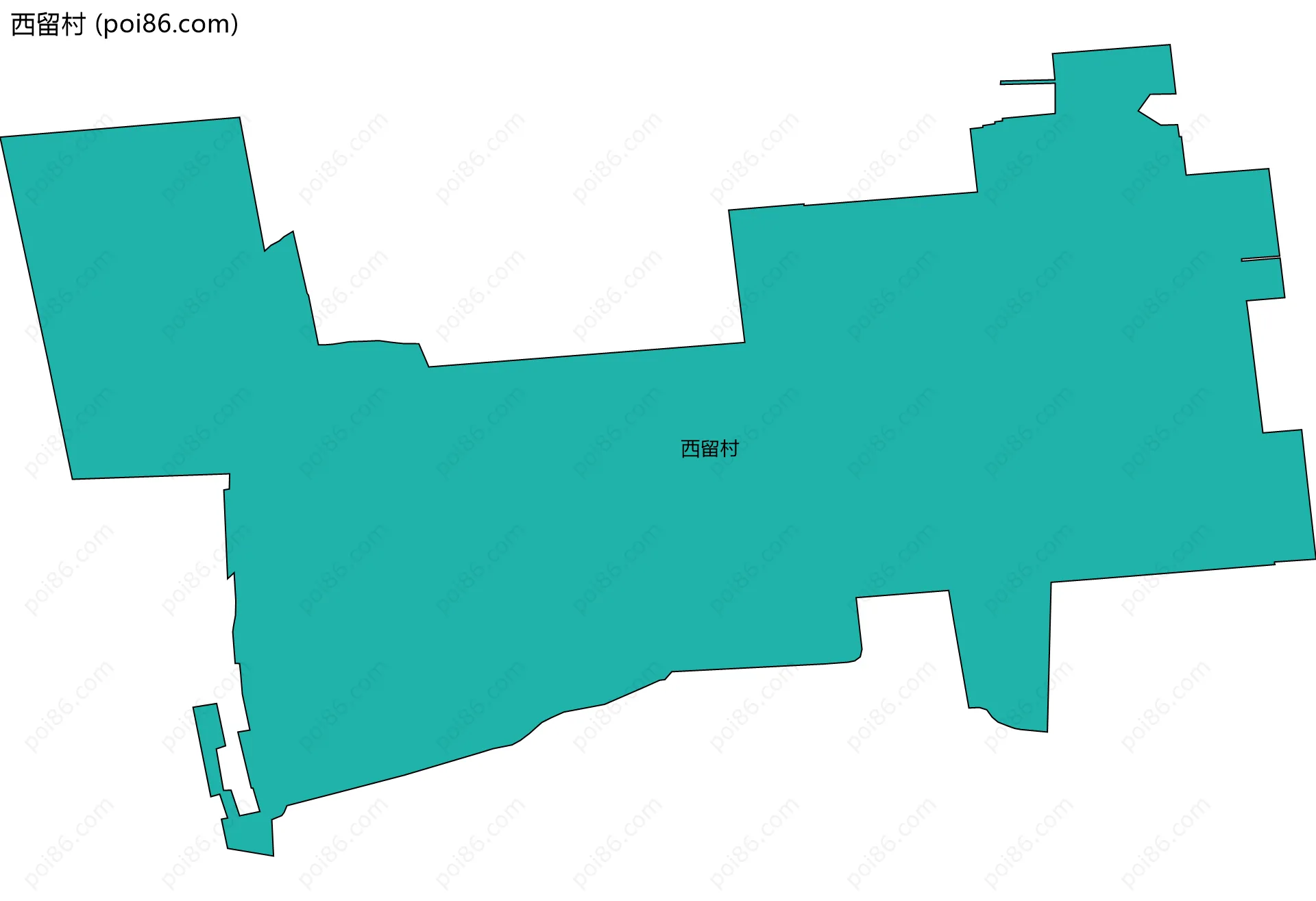 西留村边界地图