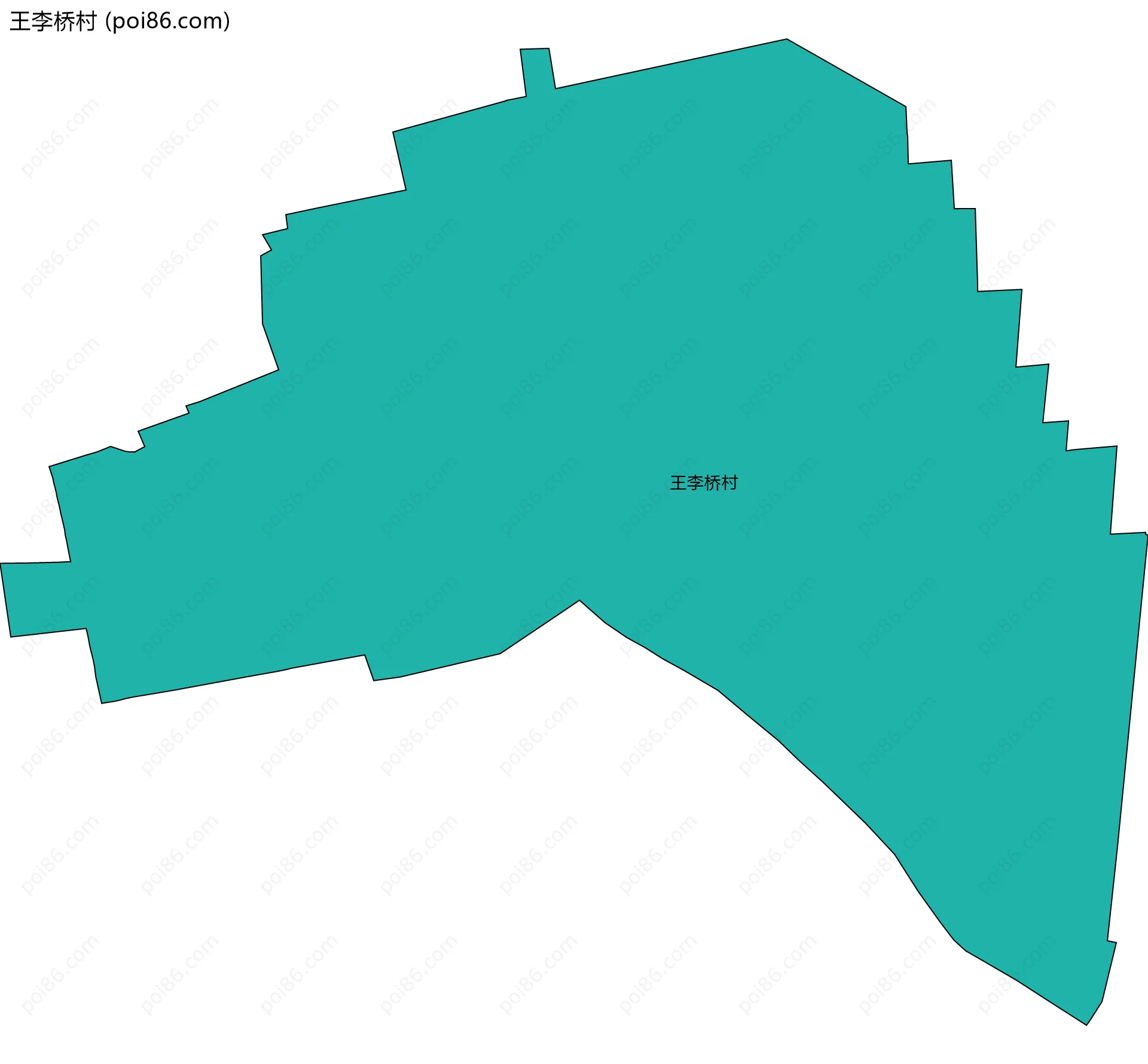 王李桥村边界地图