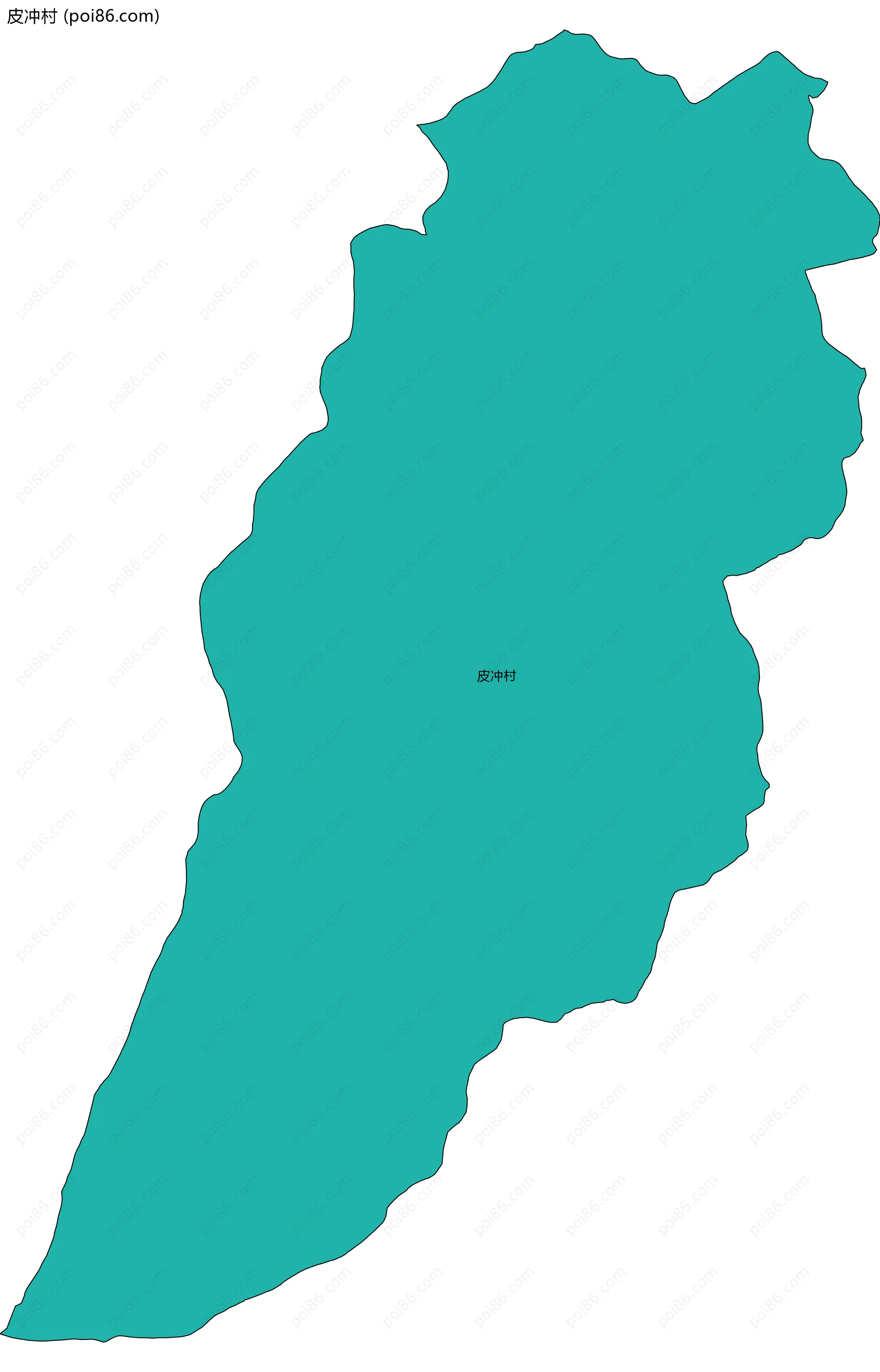 皮冲村边界地图