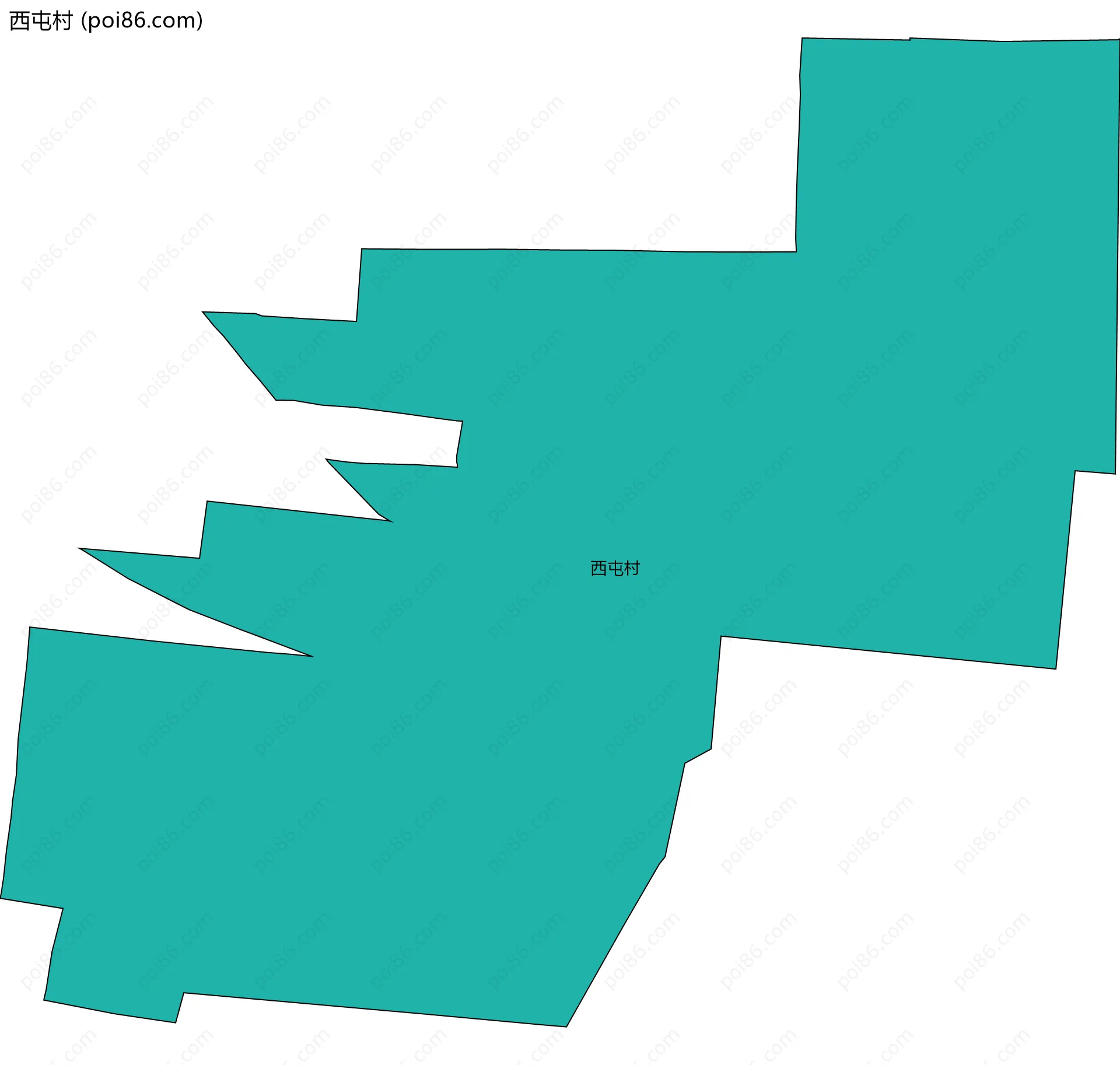 西屯村边界地图