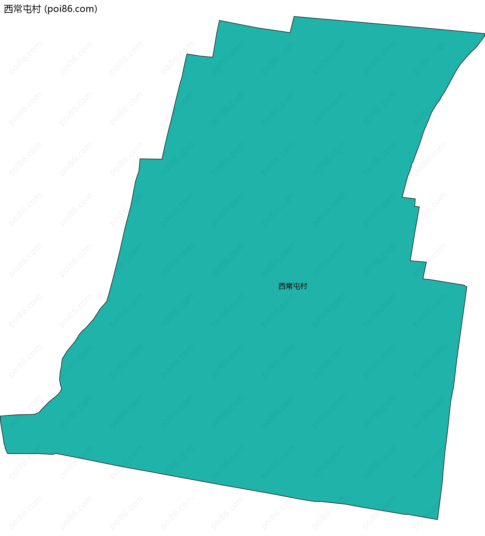 西常屯村边界地图