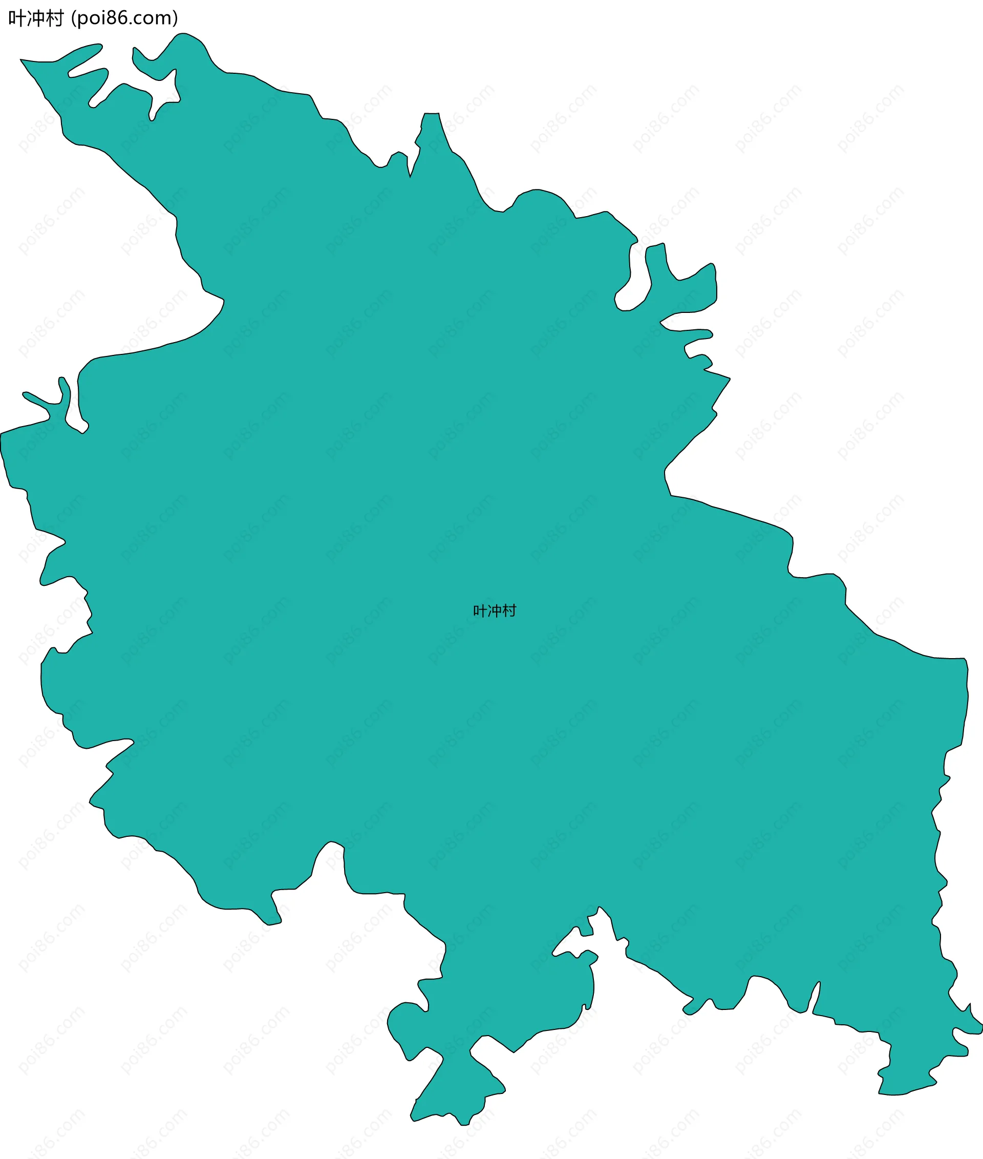 叶冲村边界地图