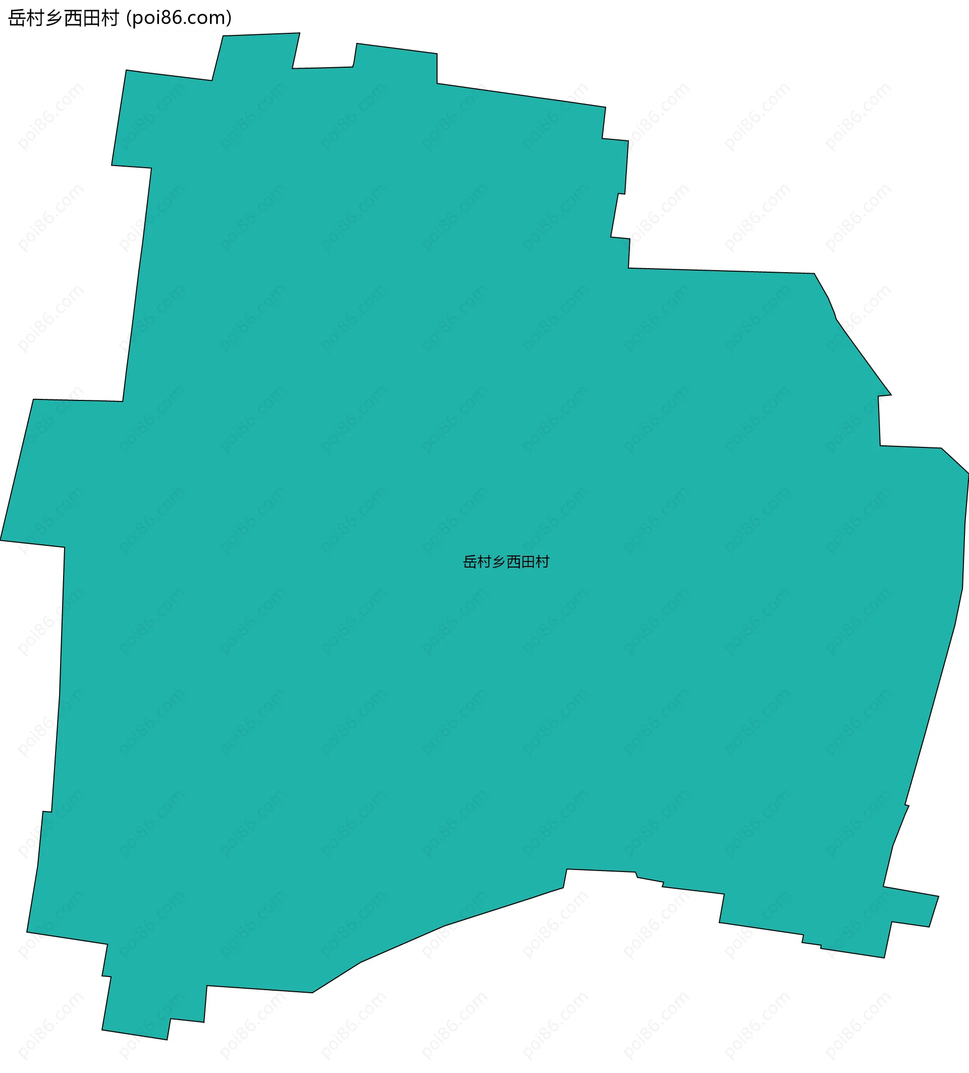 岳村乡西田村边界地图