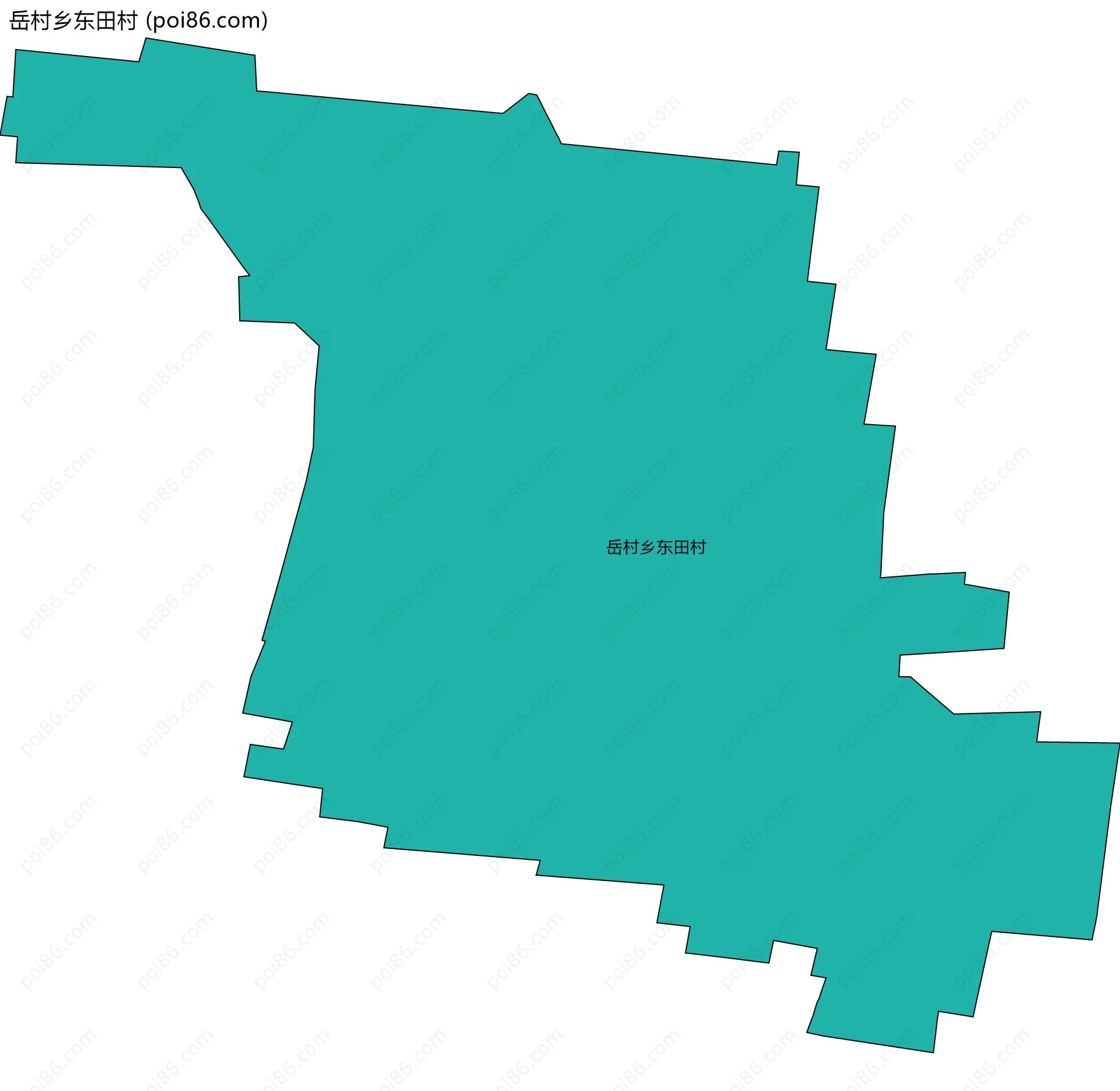 岳村乡东田村边界地图
