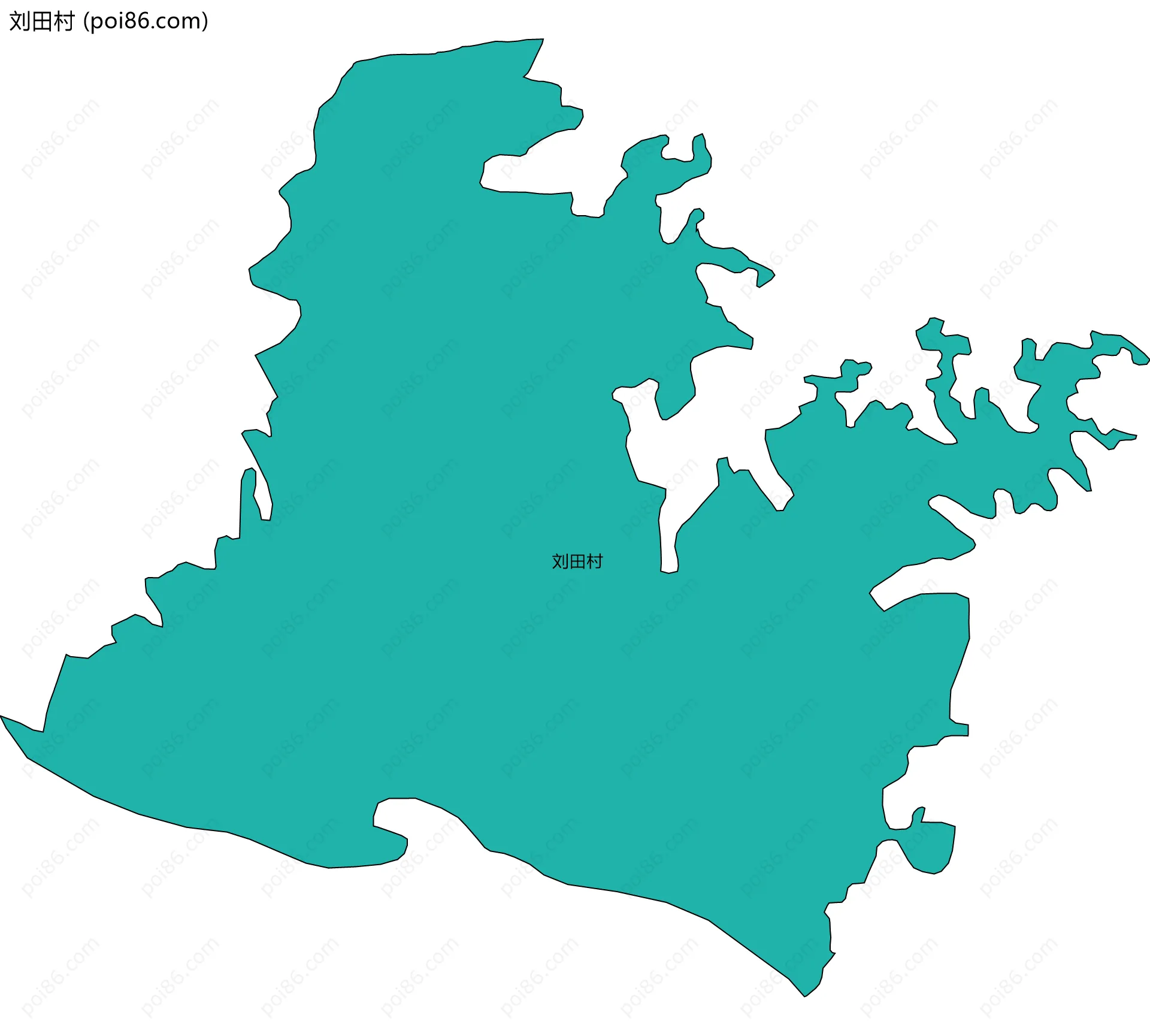 刘田村边界地图