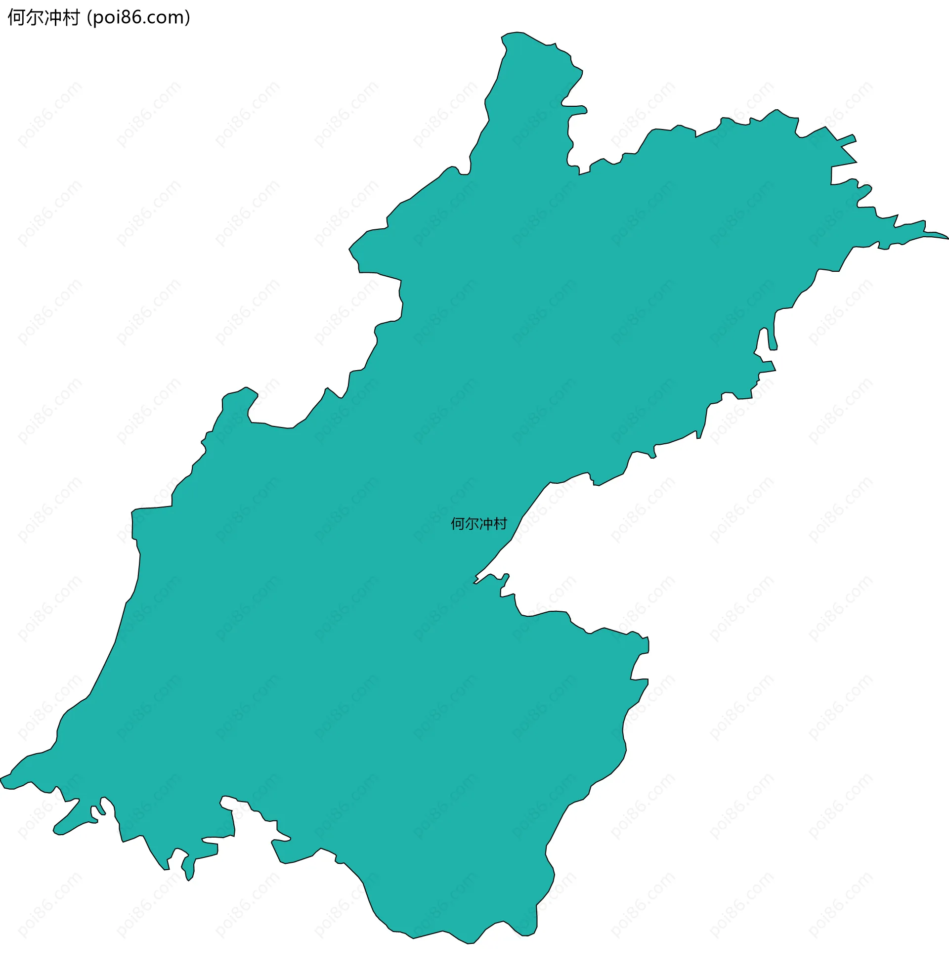 何尔冲村边界地图