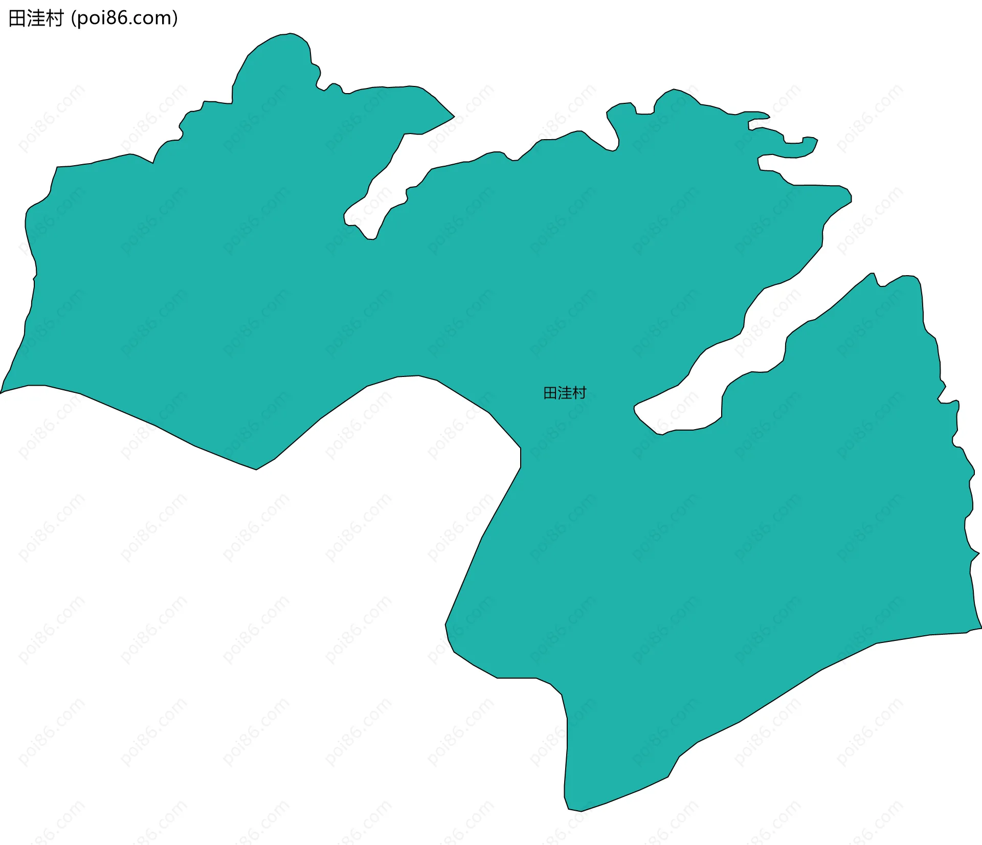 田洼村边界地图