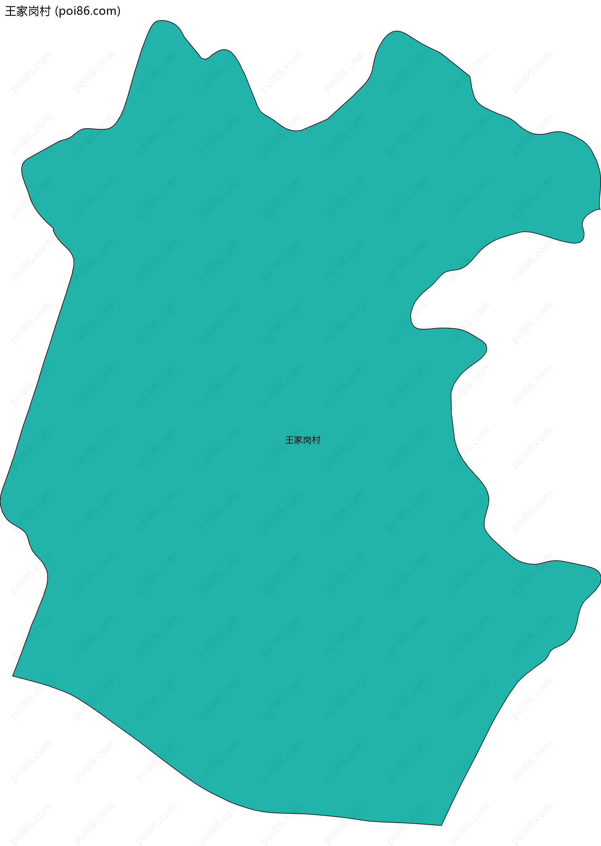 王家岗村边界地图