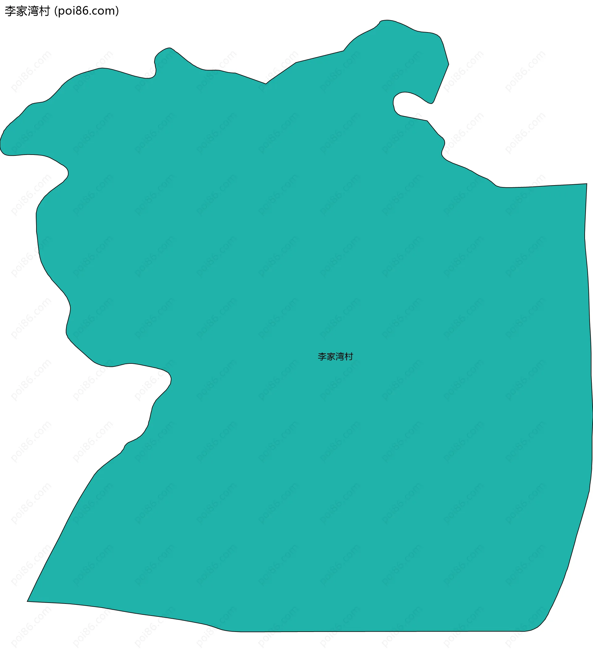 李家湾村边界地图