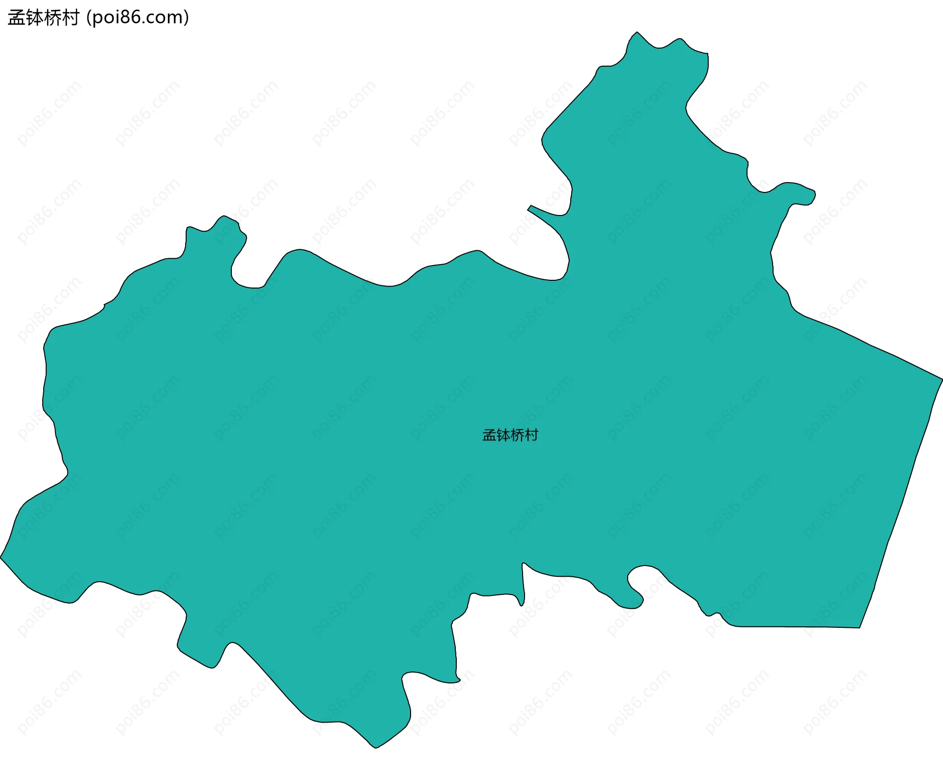 孟钵桥村边界地图