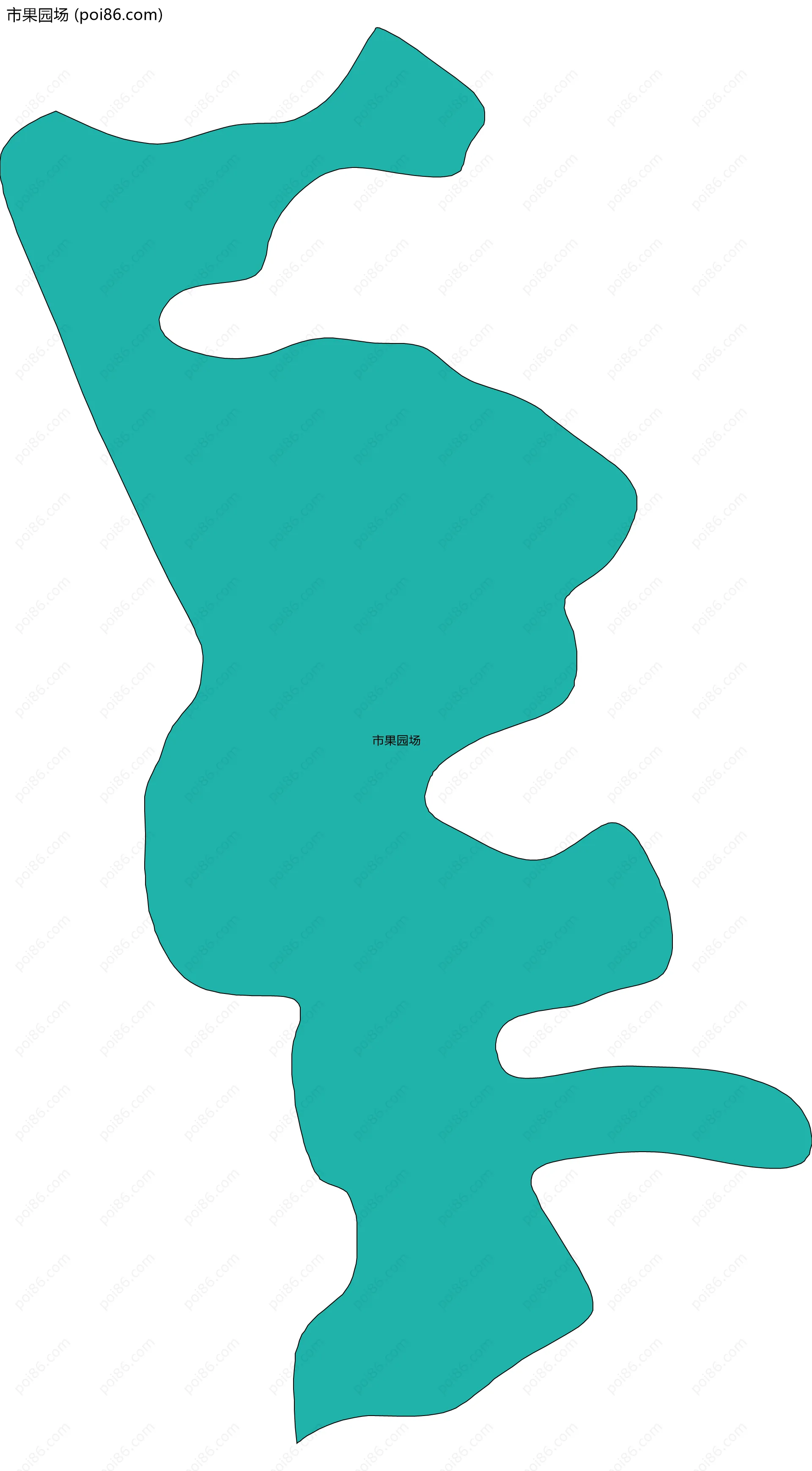 市果园场边界地图(五级行政区划)