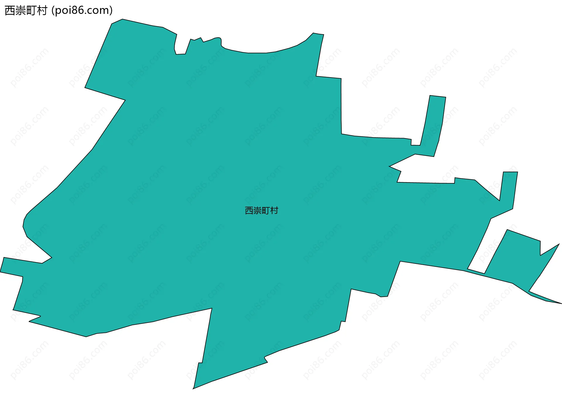 西崇町村边界地图