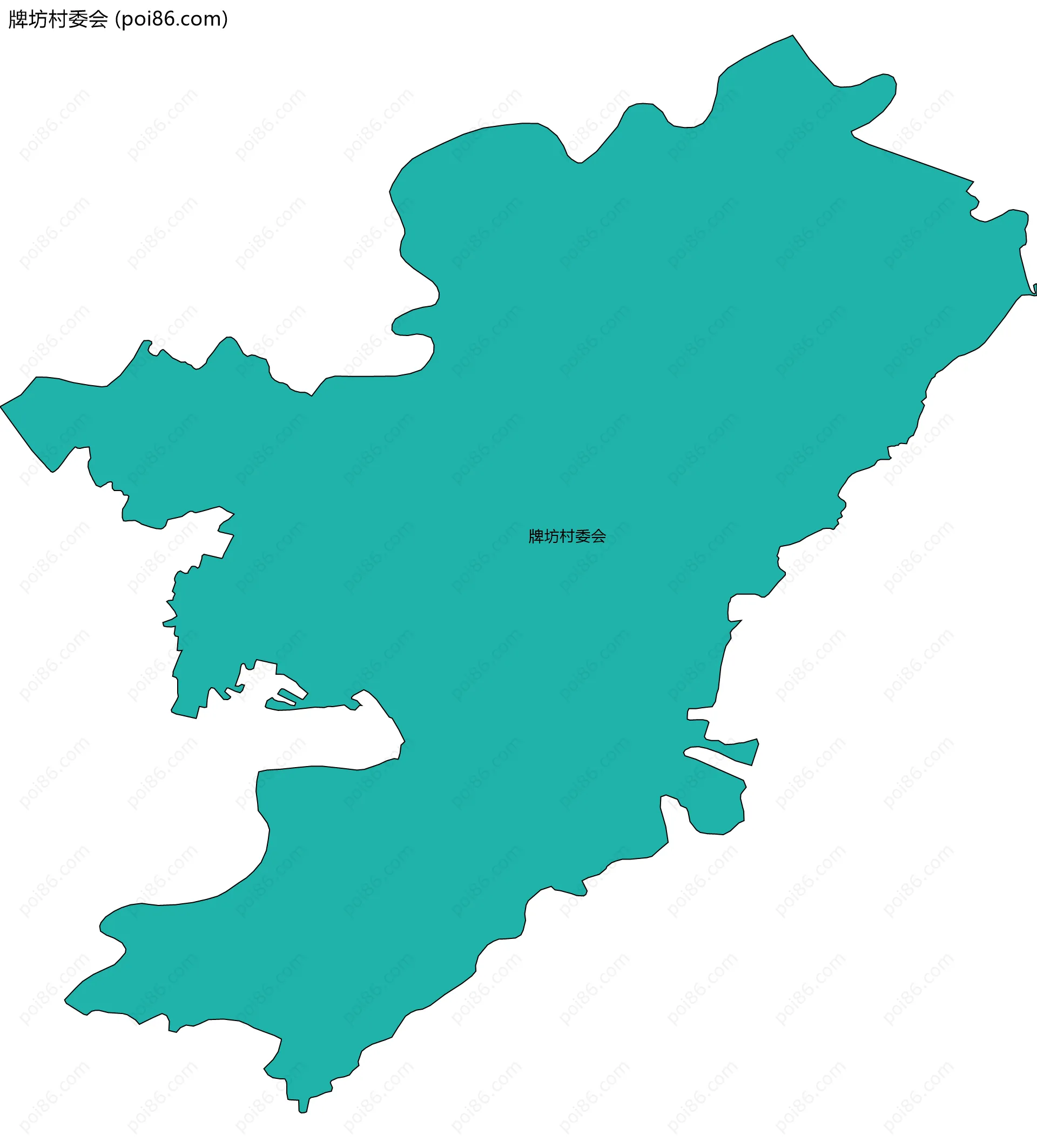 牌坊村委会边界地图